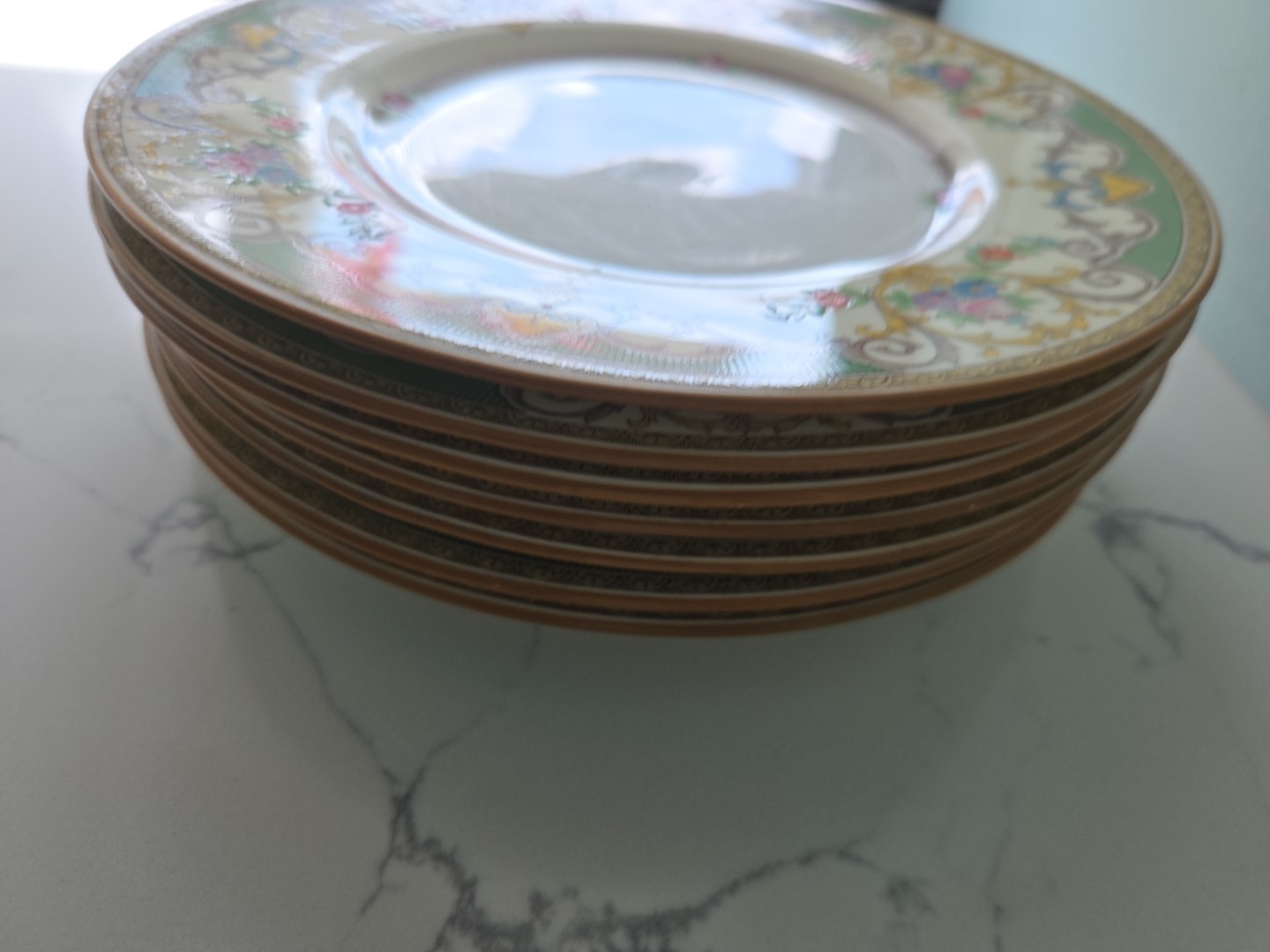 7 VINTAGE Mintons England KENORA GREEN 8 3/4 Plates Buy 1-7 Plates EUC