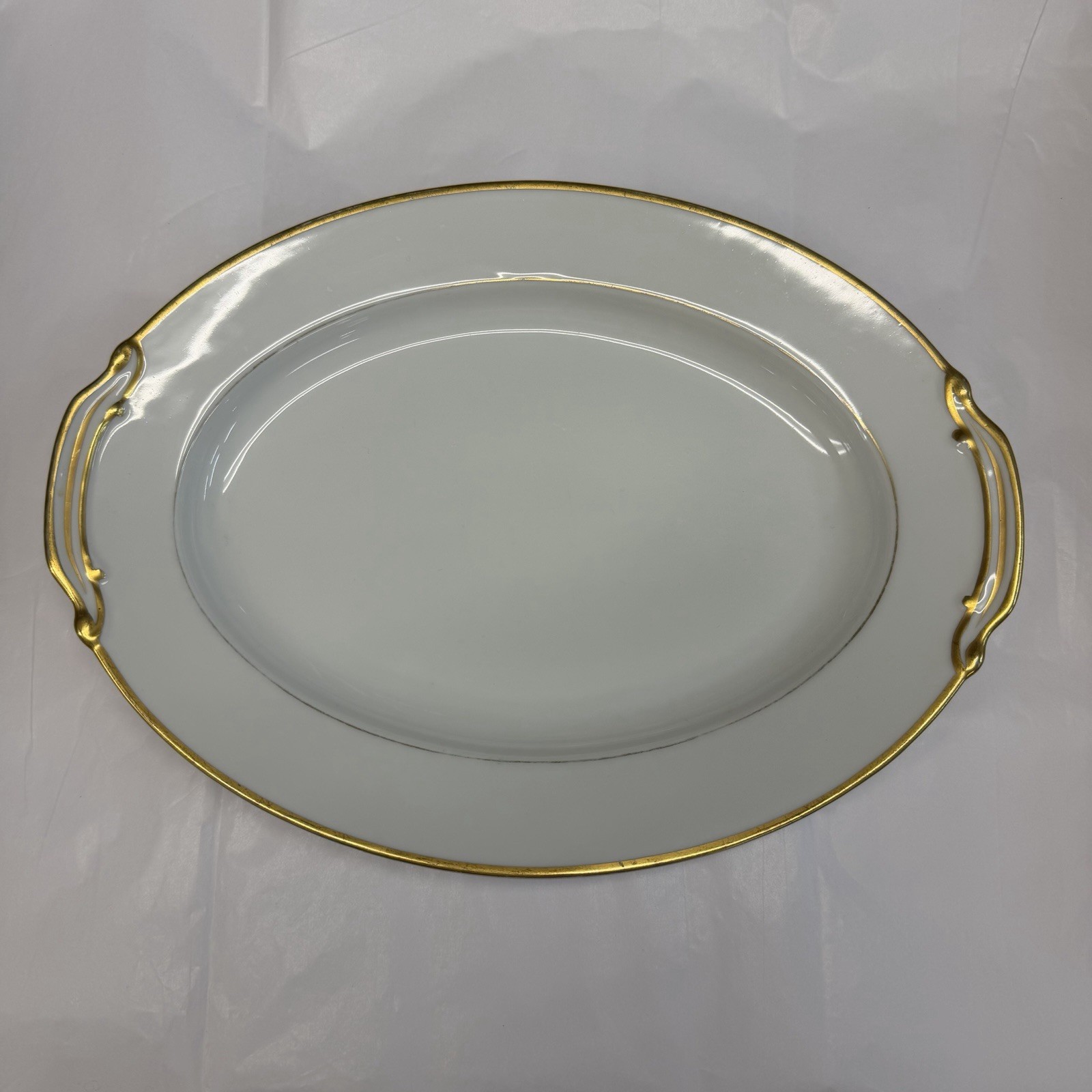Vintage Noritake China 12” Platter Made In Occupied Japan 4983 White W/gold Trim