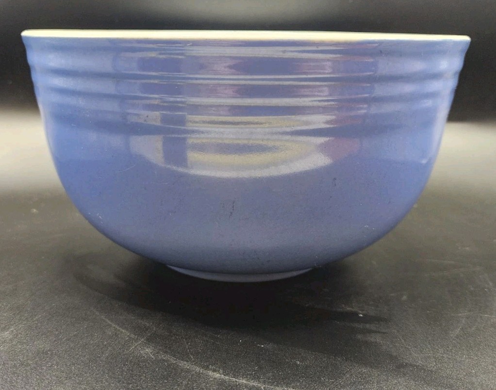 Vintage Hall China Delph Blue Ceramic Mixing Bowl 7.25″ Made in USA
