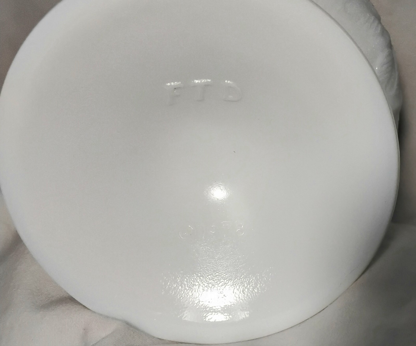 Vntg 1978 FTD Milk Glass Vase Dish Bowl Oak Leaf Pattern Compote Pedestal White