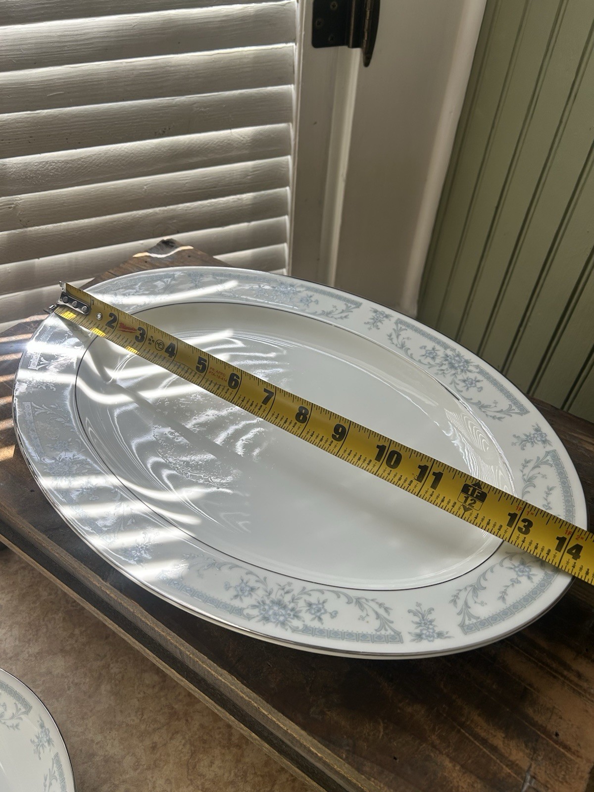 Sheffield “Blue Whisper” porcelain fine china oval platter And Bowl