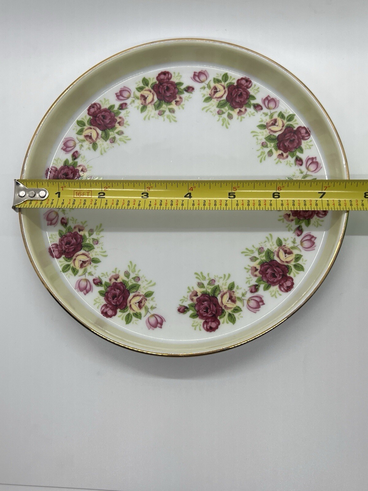Bombay Decorative Plate Dish Pink Rose Border Bridgerton Style