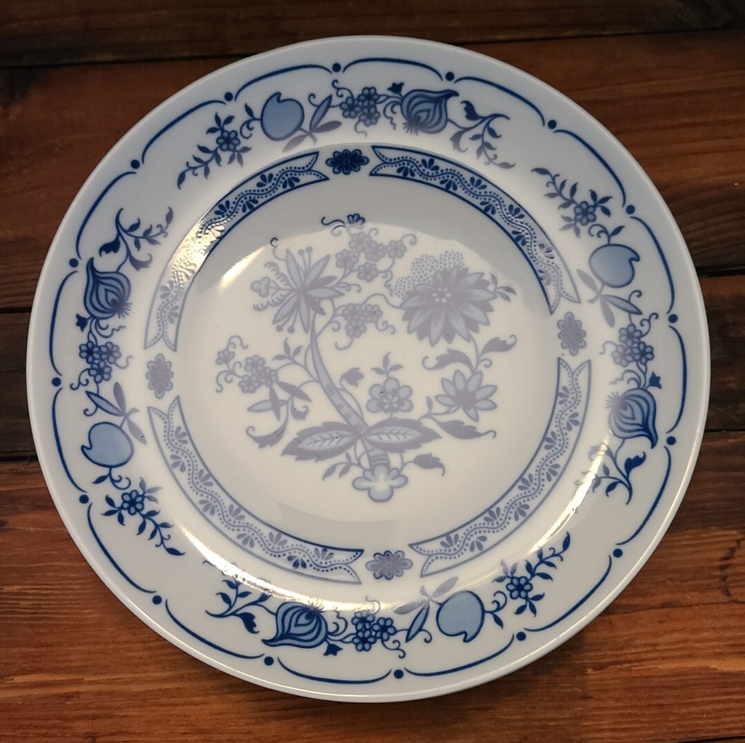 3 Graf Von Henneberg “Blue Onion” Salad Plates Echt Kobalt Germany EUC 7.5 inch