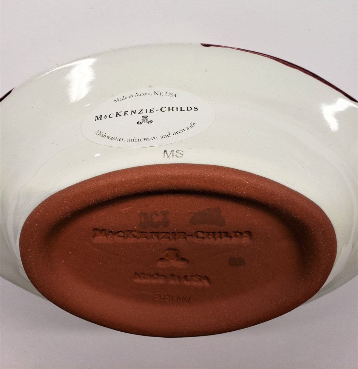 MacKenzie-Childs Truly MC Ceramic Fish Dish Courtly Check Accent Collectible