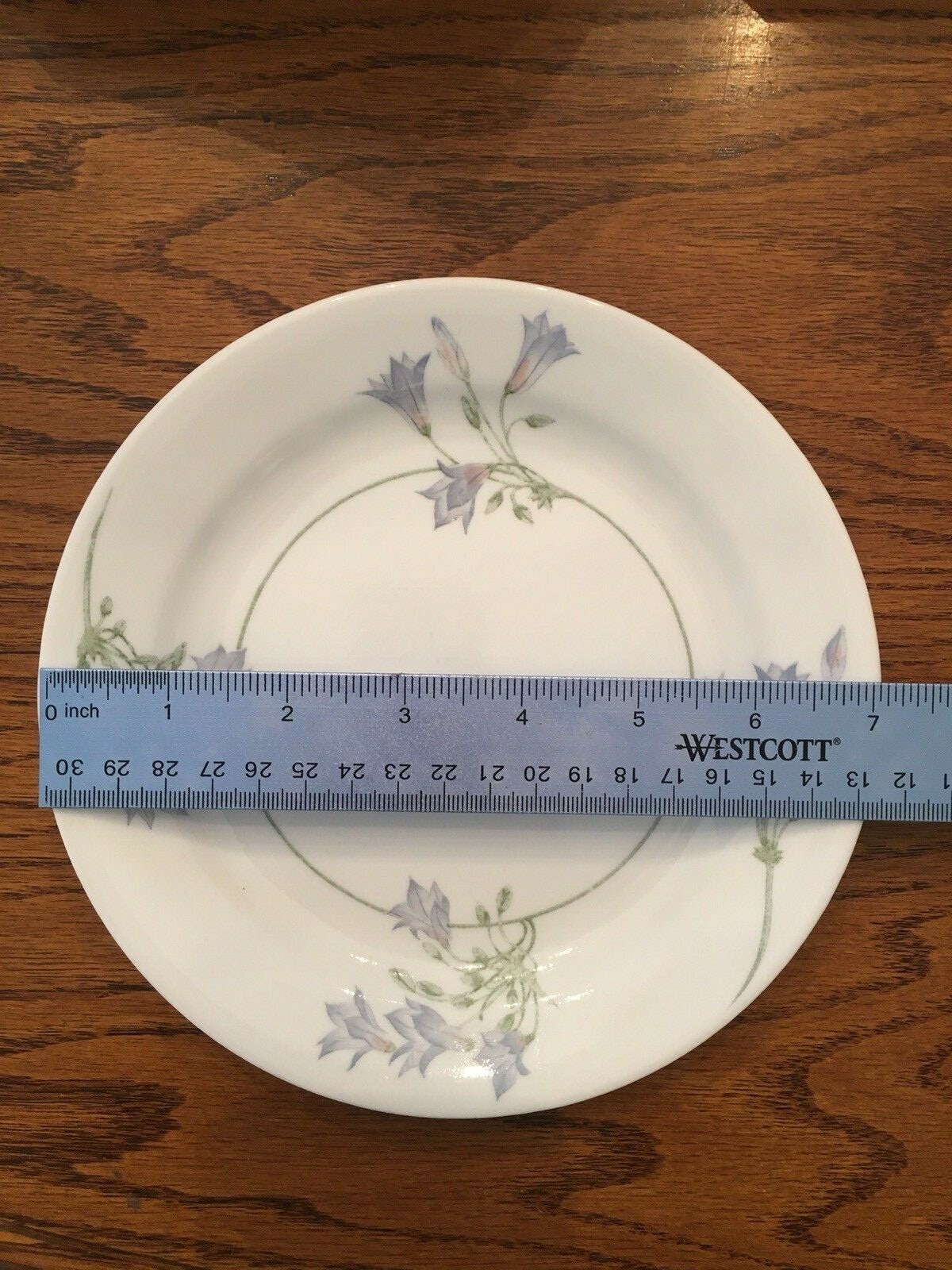 PAIR of Corelle Blue Dusk Floral Bluebelle Flower Dessert Bread Plate Dish Used