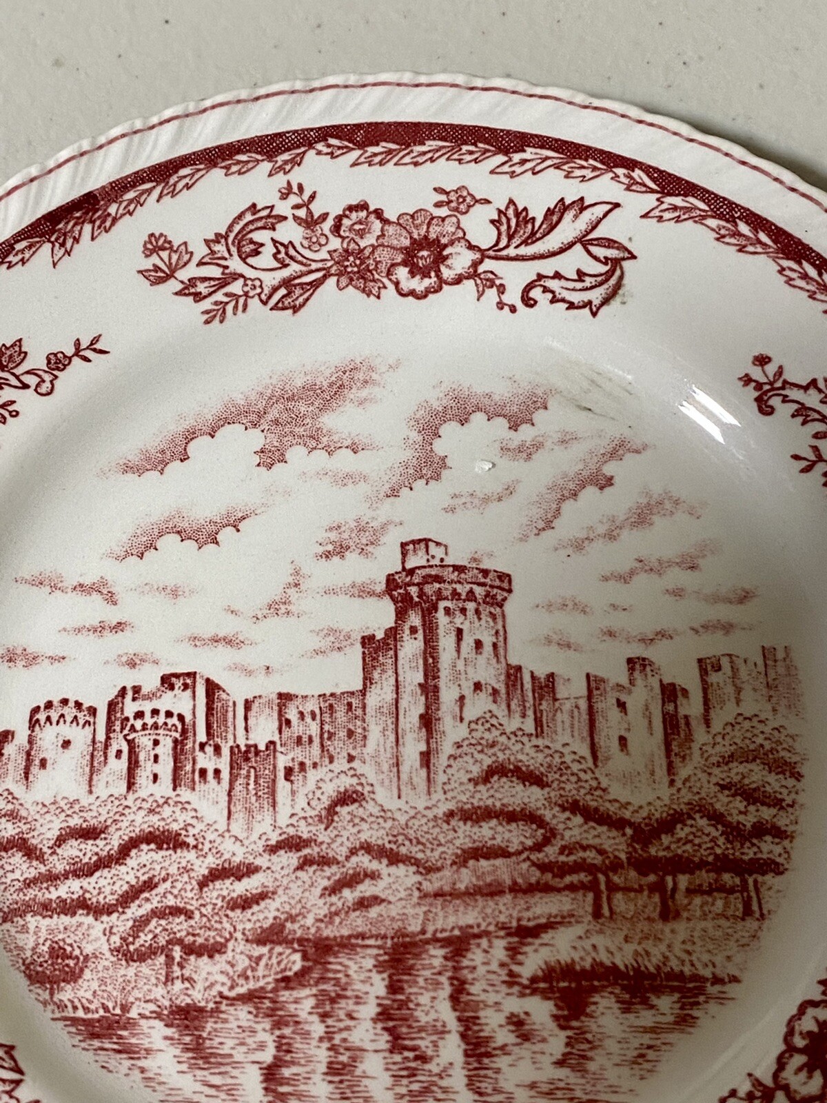 Harmony House RED Balmoral Ceramic Dessert Plates 6” Set Of 4