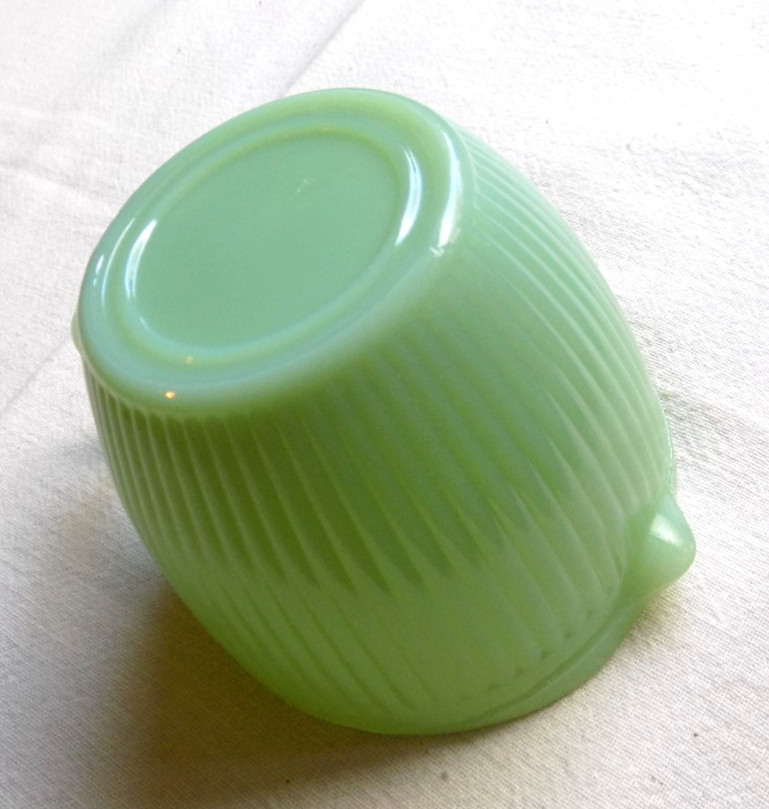 Vintage Fire King Jadeite Green Glass Creamer & Cup and Saucer Jadite
