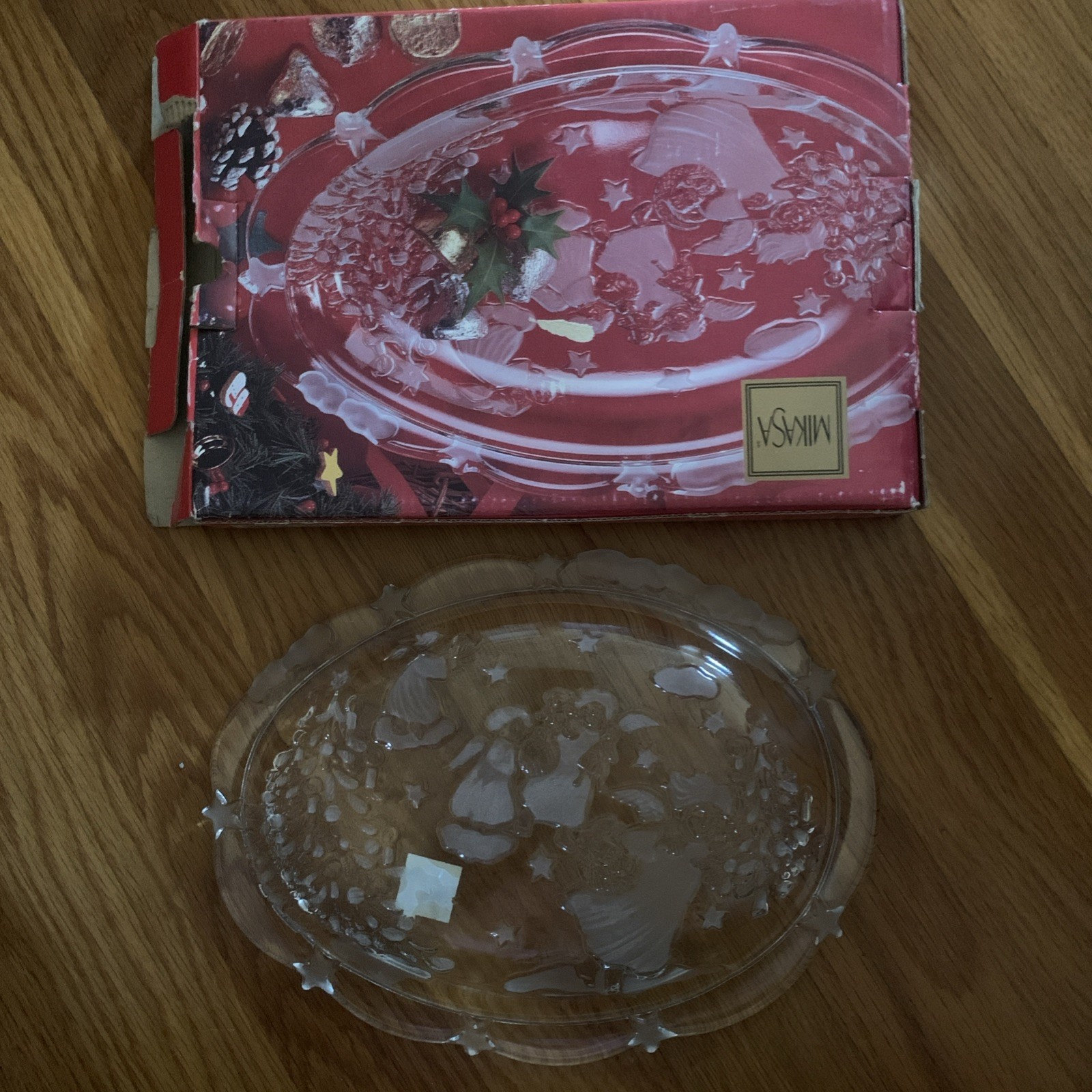 Mikasa Germany Glass Crystal Christmas Oval Platter SA835/347