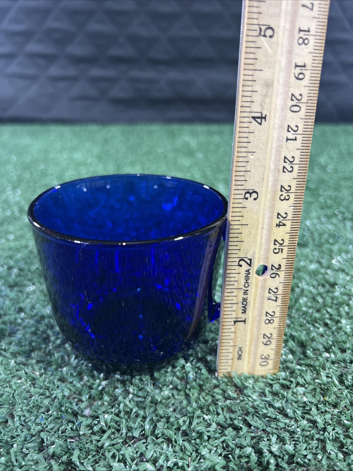 RARE Vintage Bormiolo Rocco Ronda Cobalt Glass Coffee Tea CUP & SAUCER SET 8