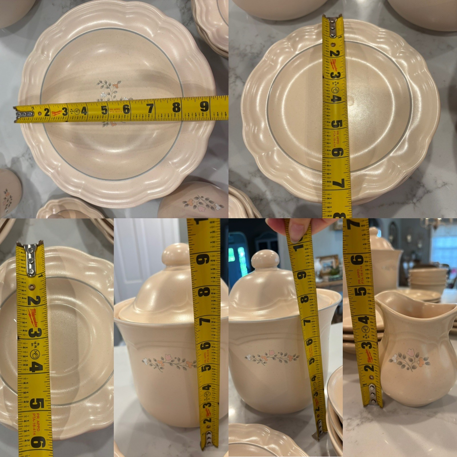 Pfaltzgraff Remembrance VINTAGE FLORAL DINNERWARE LOT CREAM IVORY PEACH PINK USA