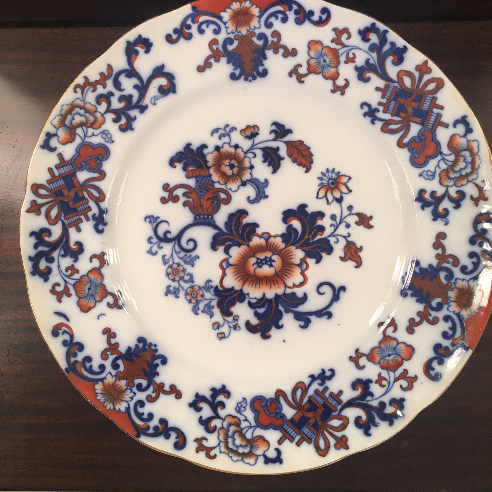 Royal Doulton POLYCHROME FLOW BLUE 10 1/4”Plate NANKIN Burslem Beautiful!