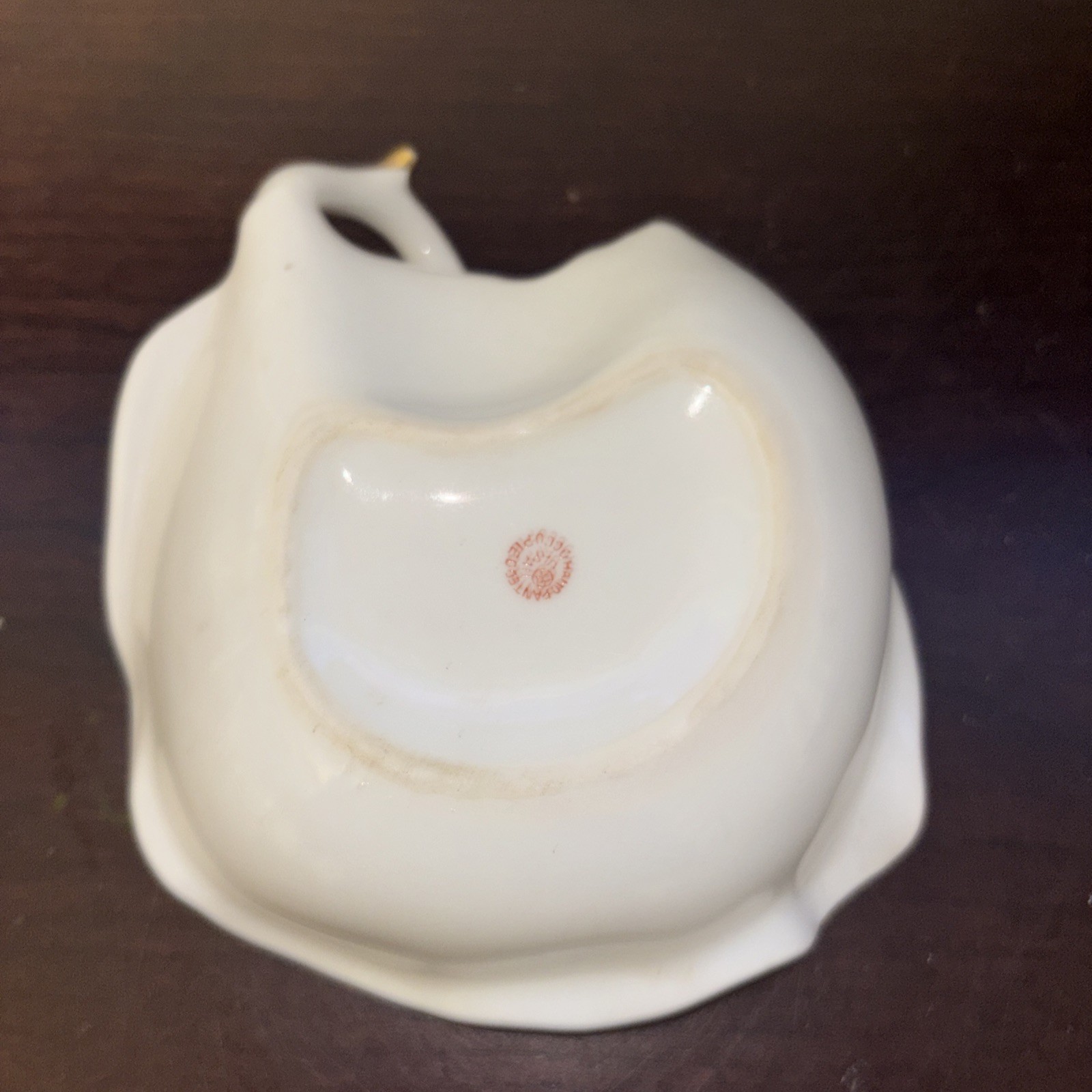 Vintage Hand Painted Floral Nut Bowl Gold Trim W/Handle Made In Occupied Japan