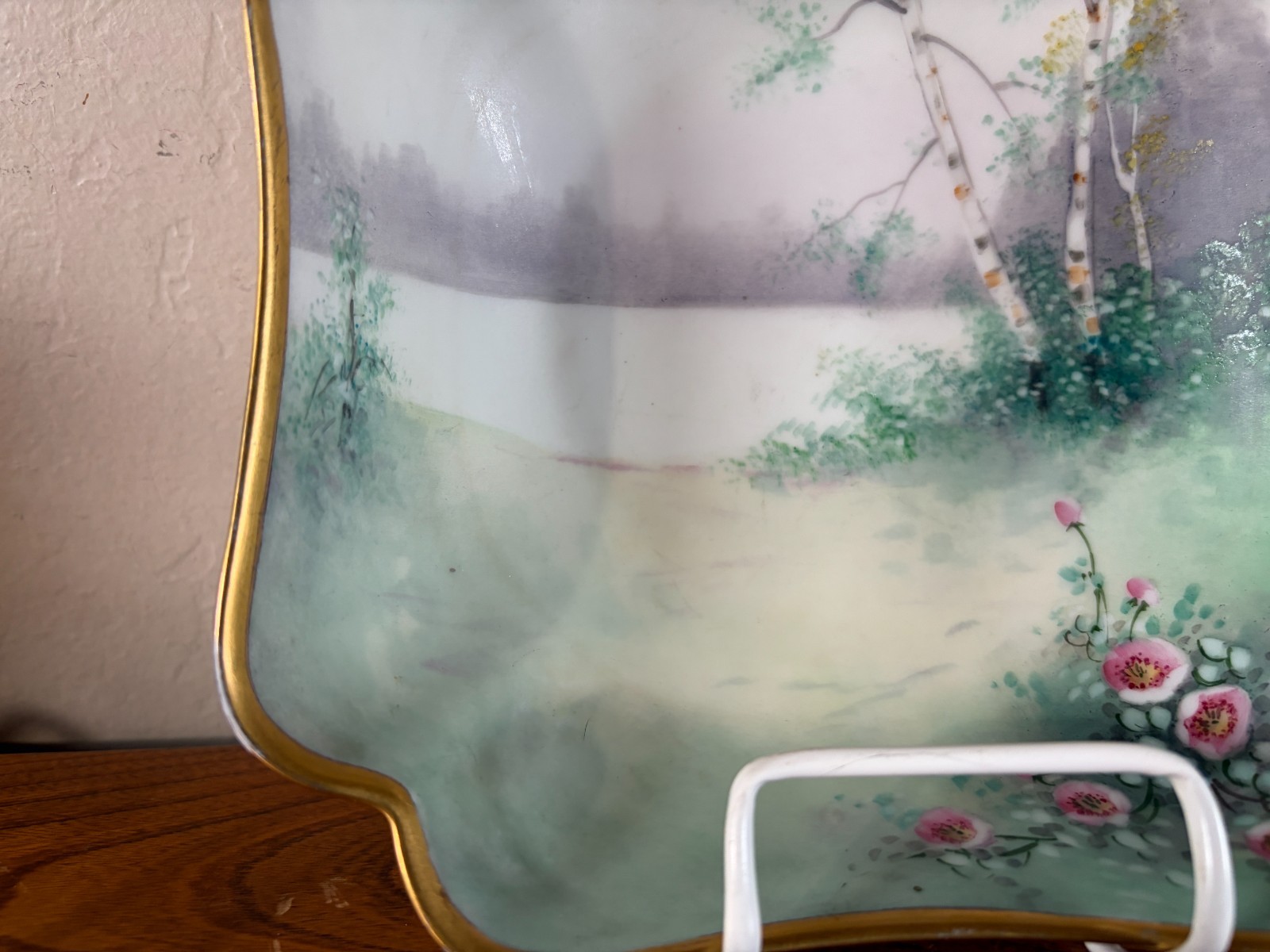 Pickard Vellum “Wildwood” Large Square Bowl Florence James