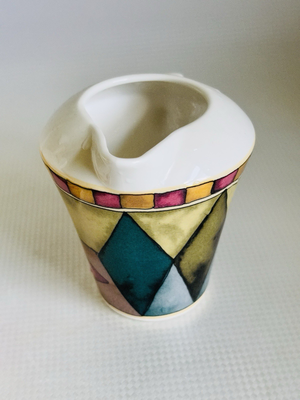 Sasaki Palazzo Creamer and Sugar Bowl Lid by Paula Zanger Multicolor Harlequin