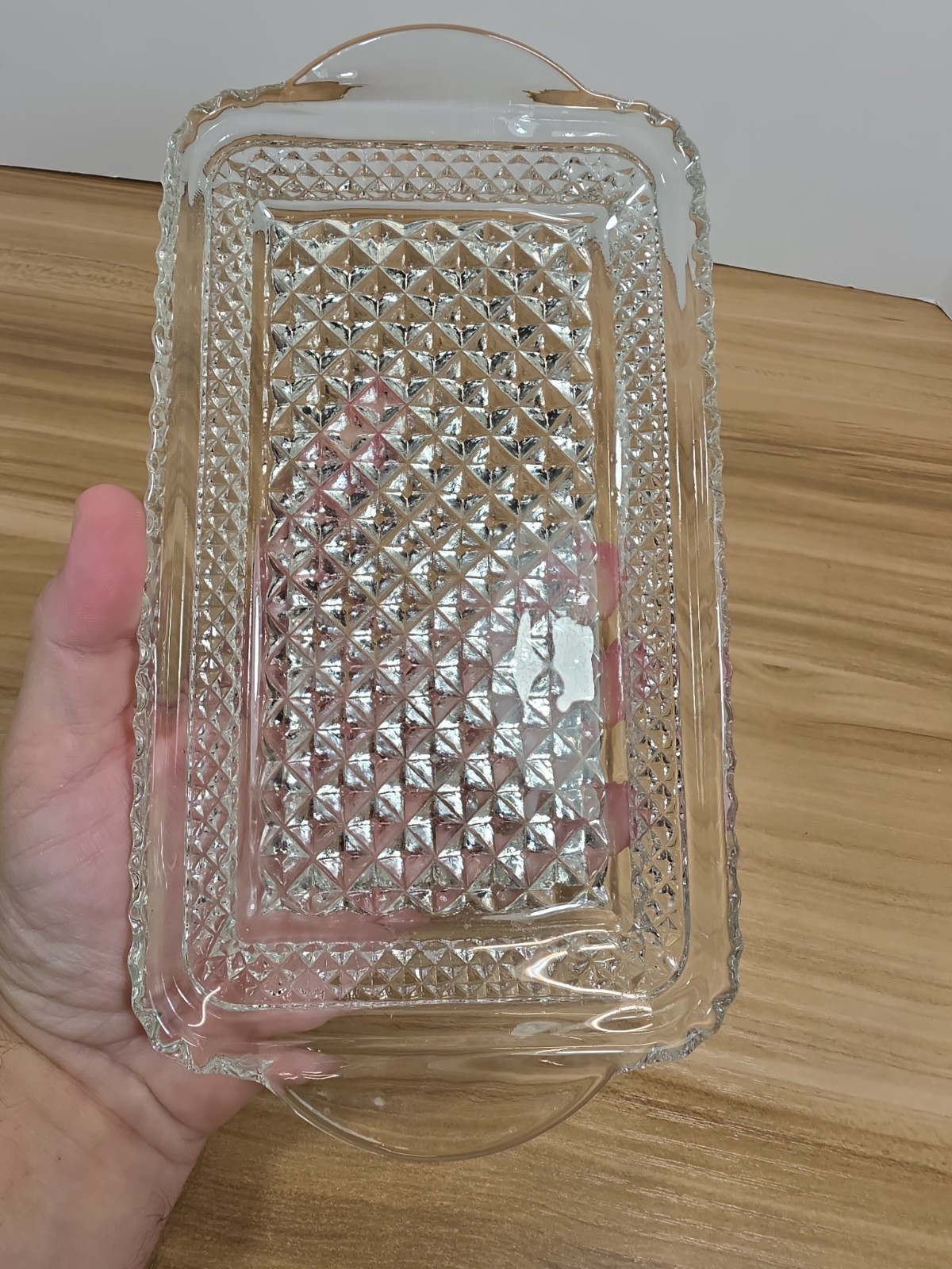 Anchor Hocking Wexford Rectangular Relish Tray 9.75″ x 5″ Diamond Pattern