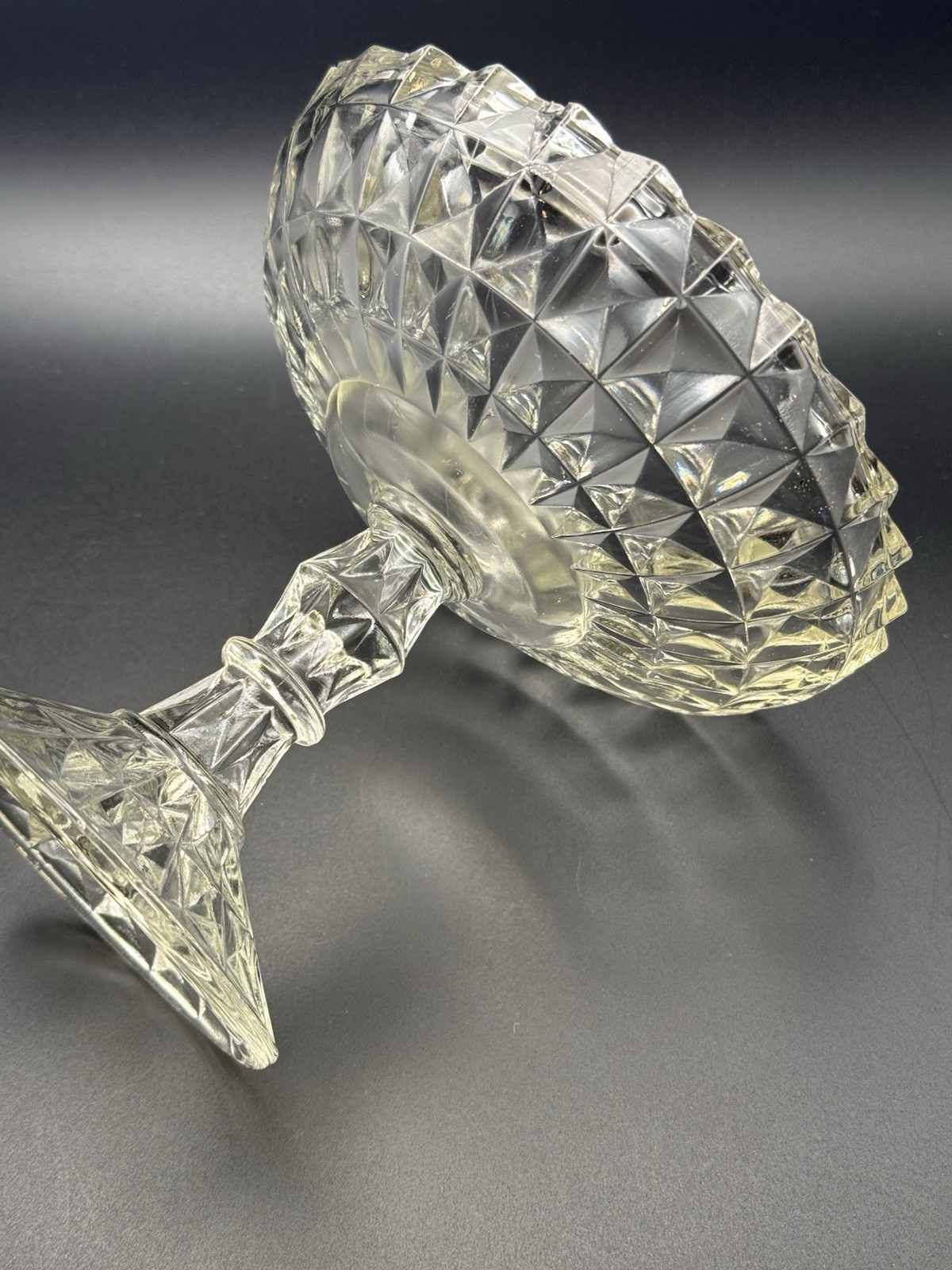 Vintage EAPG Jeannette Glass Compote Windsor Clear 1936 Pretty!