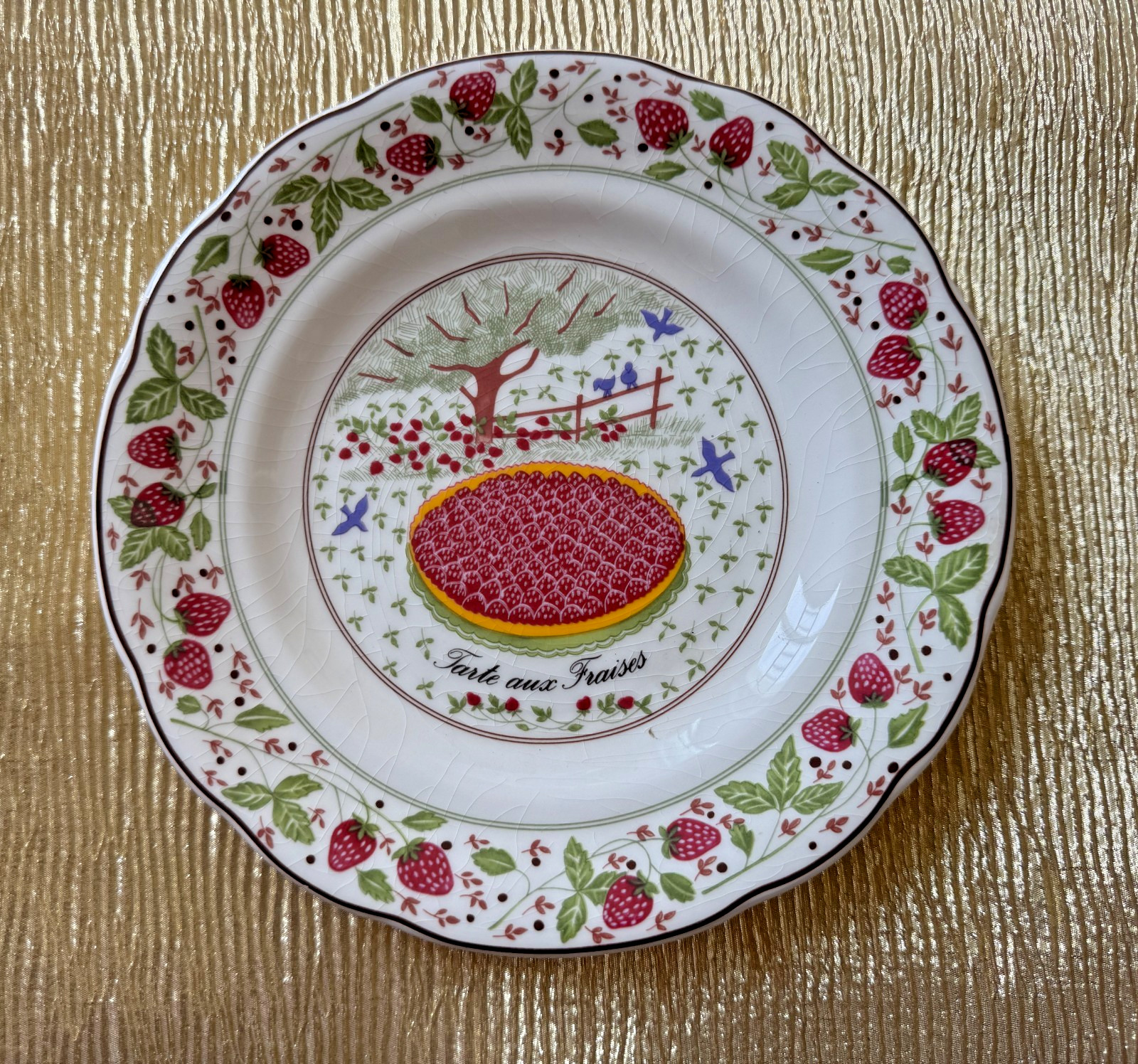 5 Gien Tart Plates Marie-Pierre Boitard 7.5 inches France