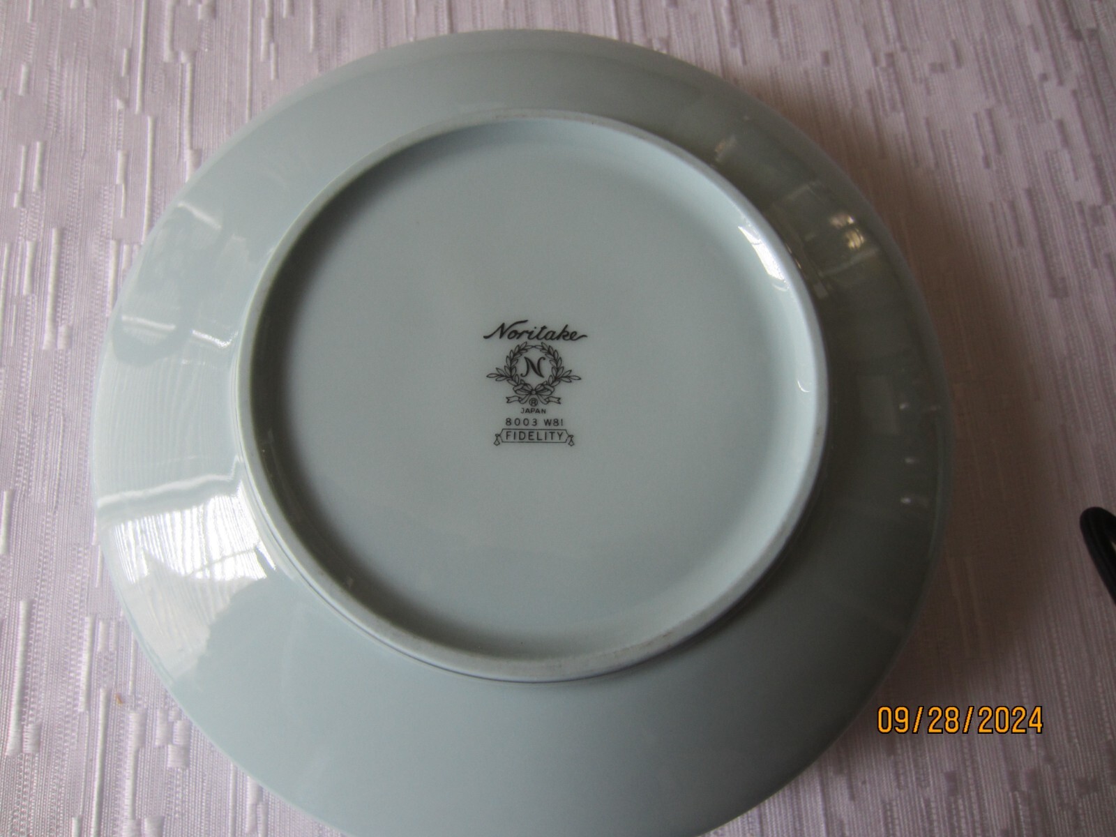 Noritake Fidelity Dinnerware soup bowls Blue White Flowers Platinum Trim EUC