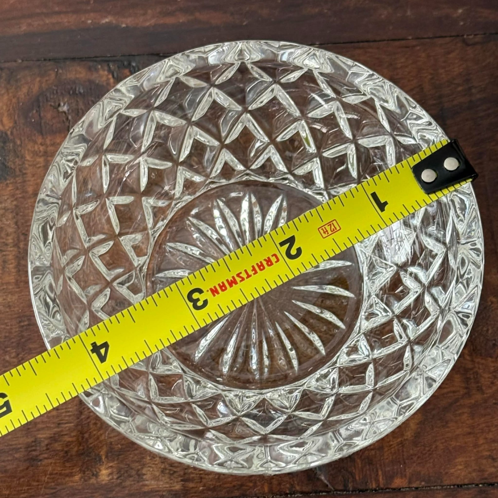 Fifth Avenue Crystal Brighton Covered Candy Dish Diamond Cut Crystal 4.5″
