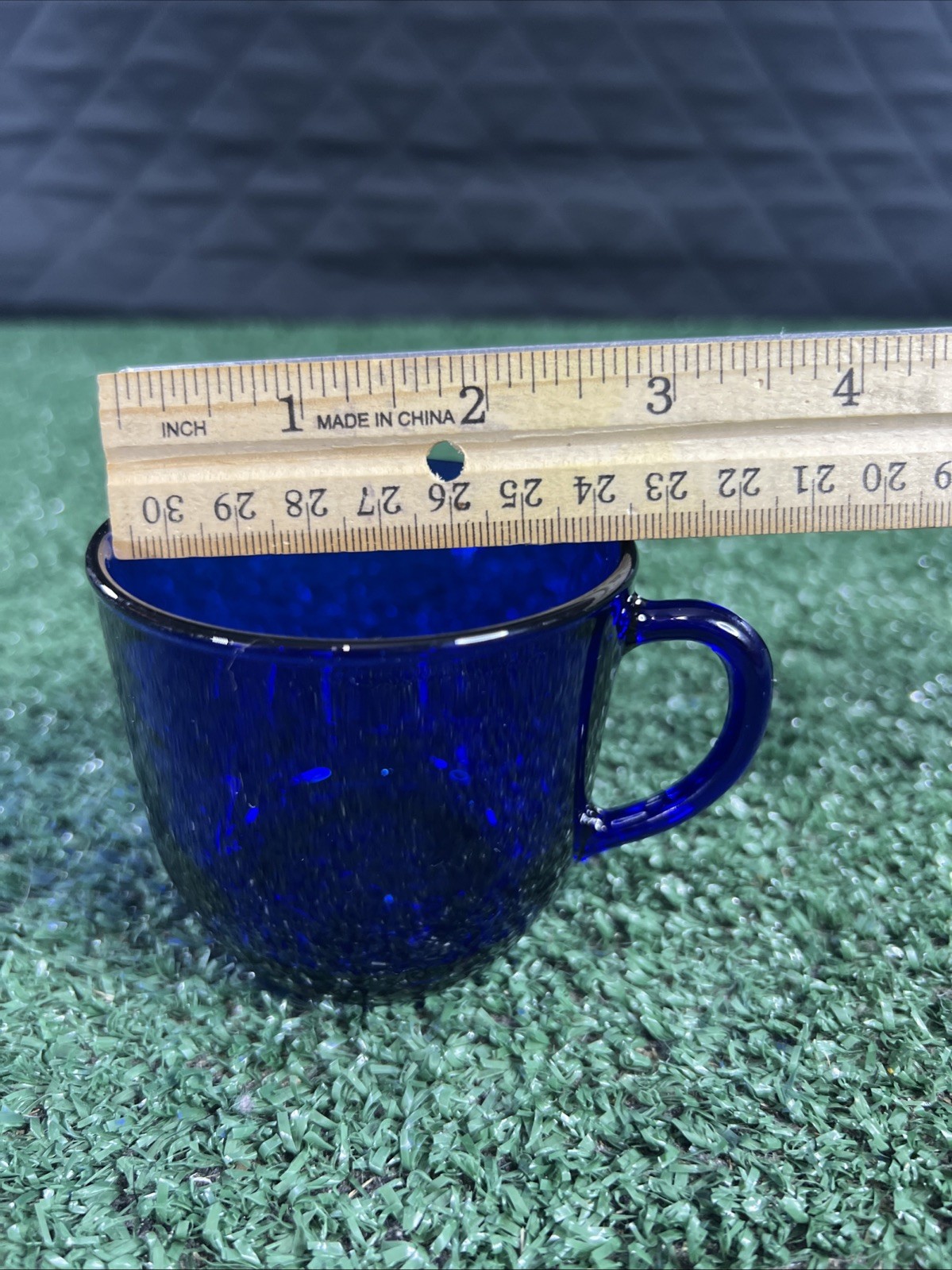 RARE Vintage Bormiolo Rocco Ronda Cobalt Glass Coffee Tea CUP & SAUCER SET 8