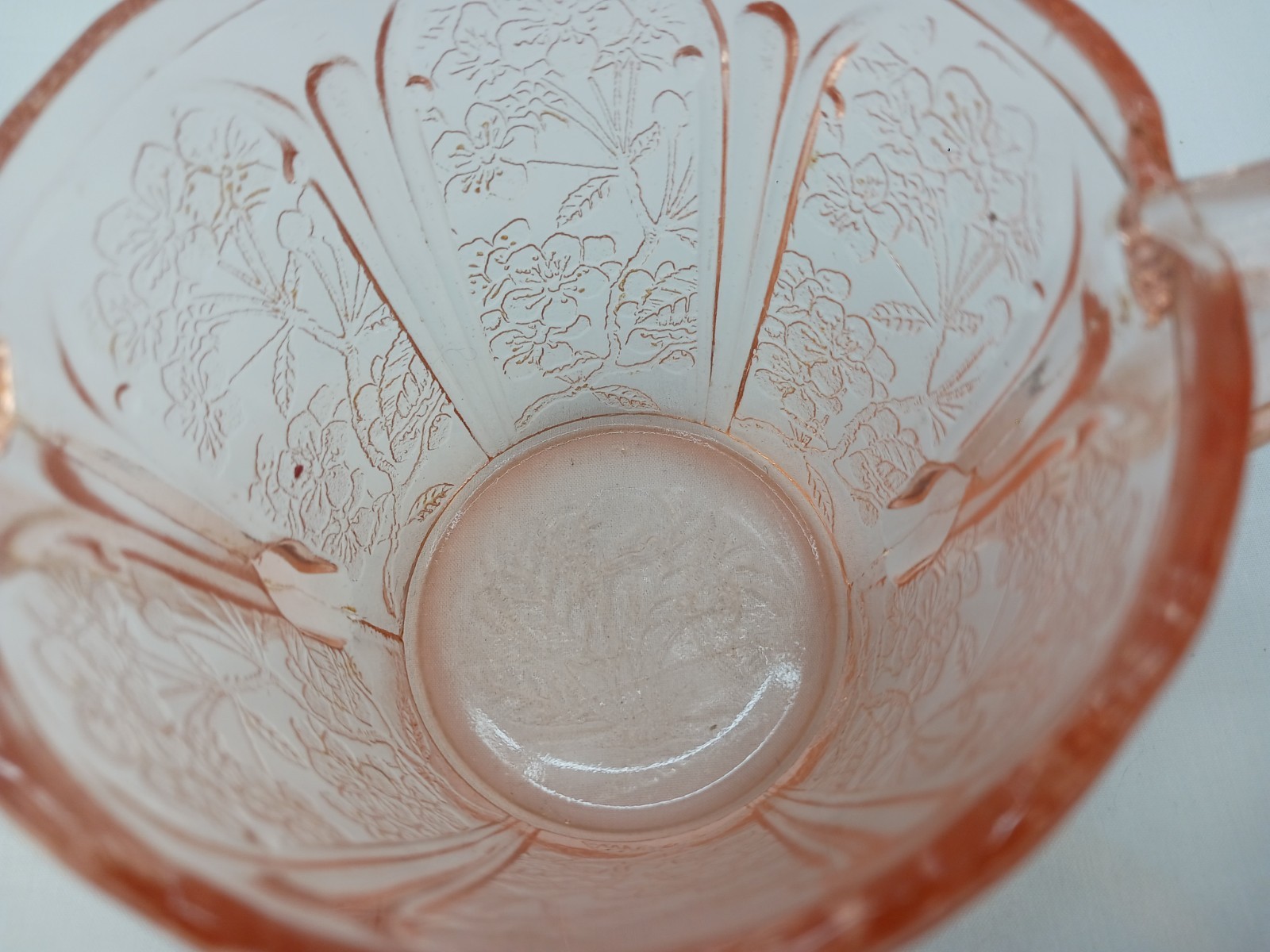 Jeannette Cherry Blossom Pink Depression Glass Sugar Dish Excellent Condition