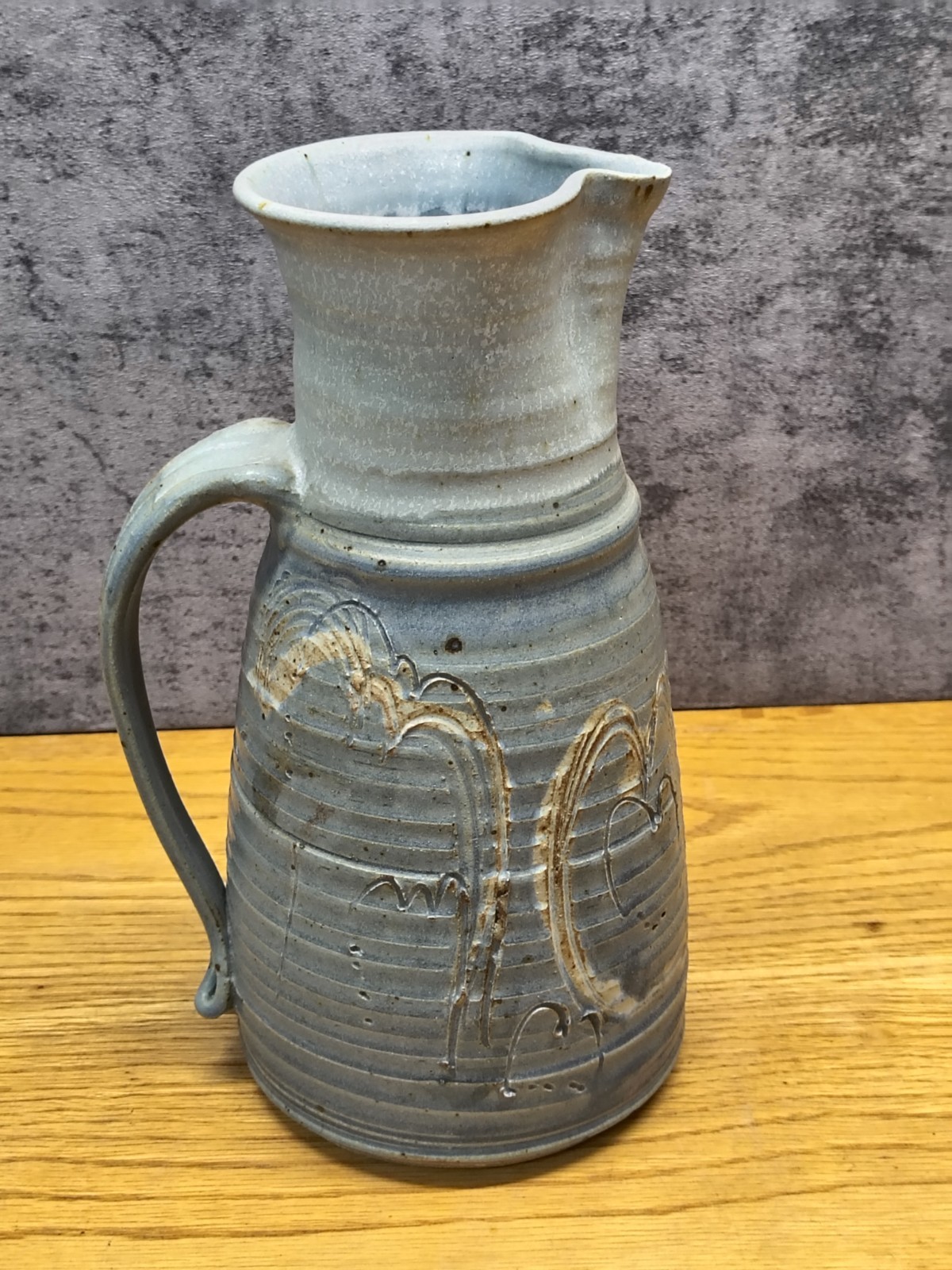 Vintage blue and white Studio pottery pitcher