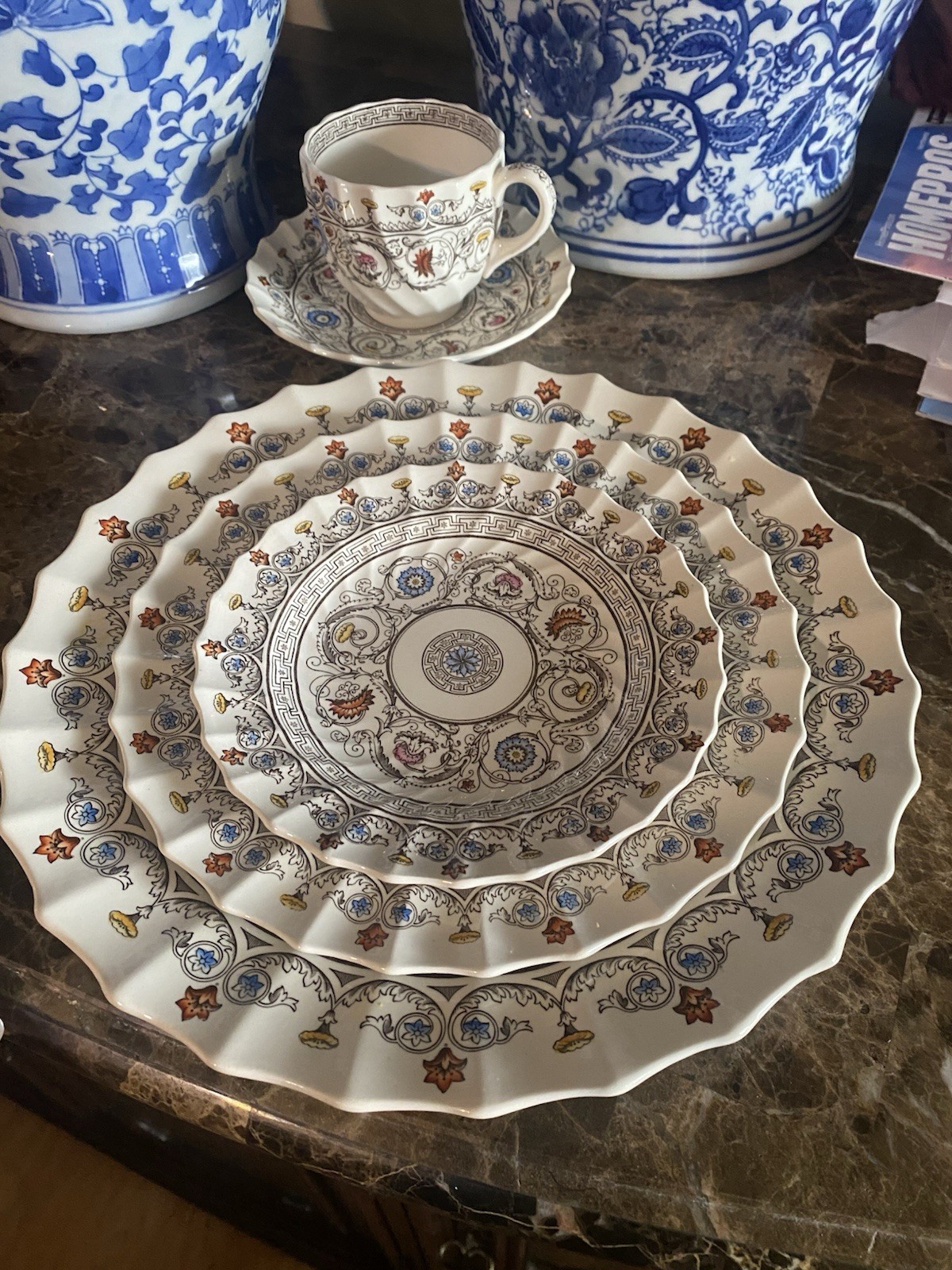 SPODE VINTAGE FLORENCE ONE PLACE SETTINGS/FIVE PCS