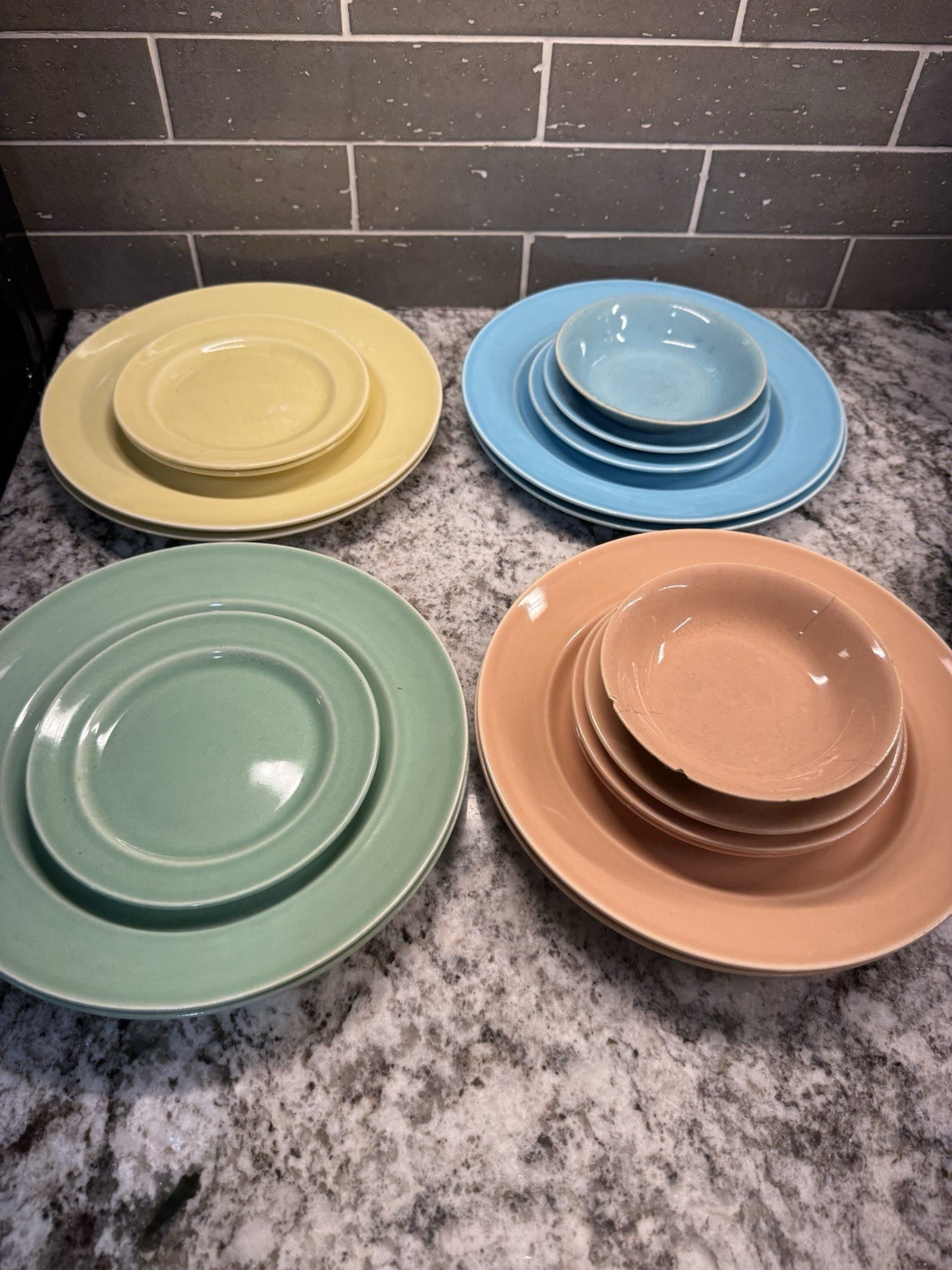 Vtg Universal Cambridge Largo Pastel Dishes Mixed Lot MCM Harlequin