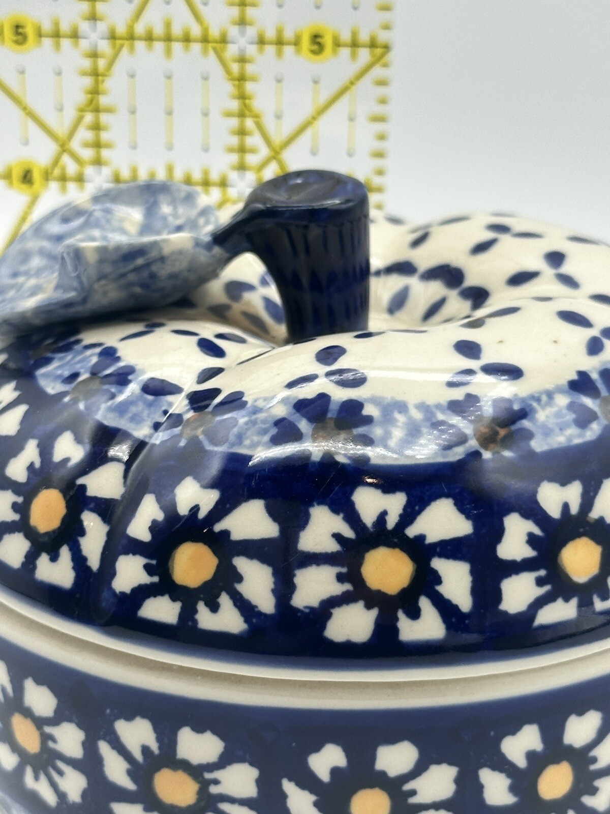Wiza Poland Hand Painted Porcelain Covered Apple Dish #46