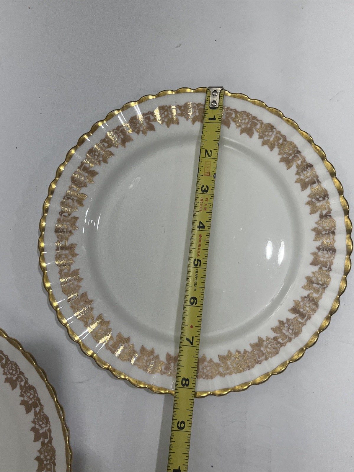 Vtg Royal Stafford Harmony Gold, Brown Set Of 5 Salad, Dessert Plate 8 1/4” D