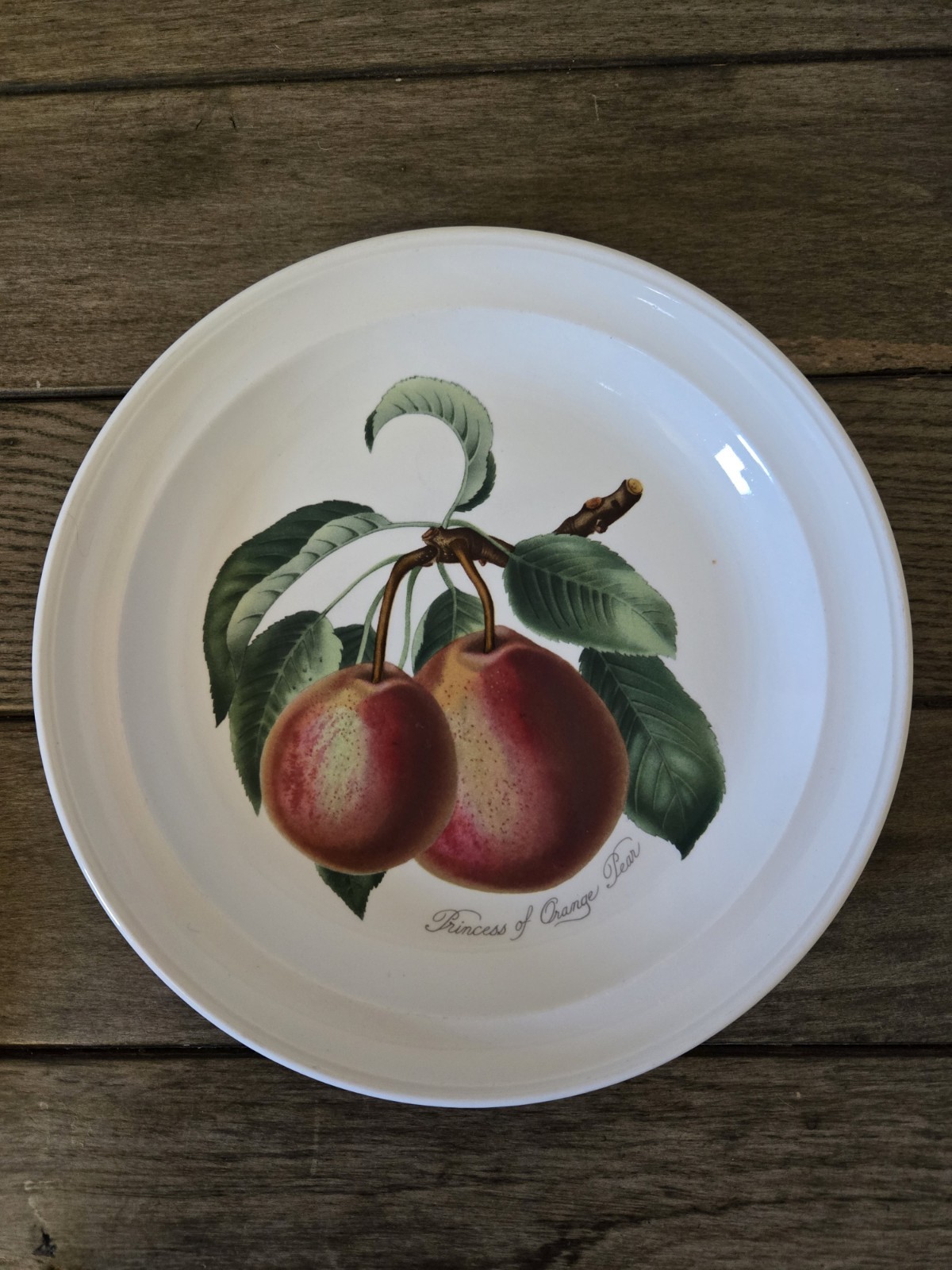 Set of 4 Vintage Portmeirion England Pomona Plates 7.35″ Apricot Apple Pear