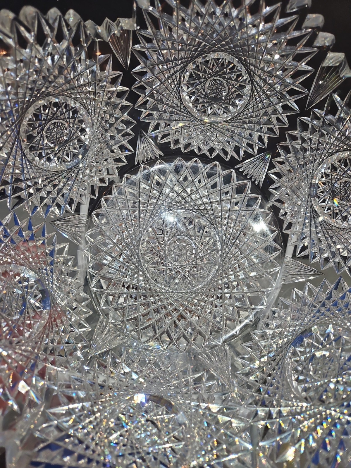Extra Thick Bowl c.1900 American Brilliant Period Cut Glass Crystal Krantz Smith