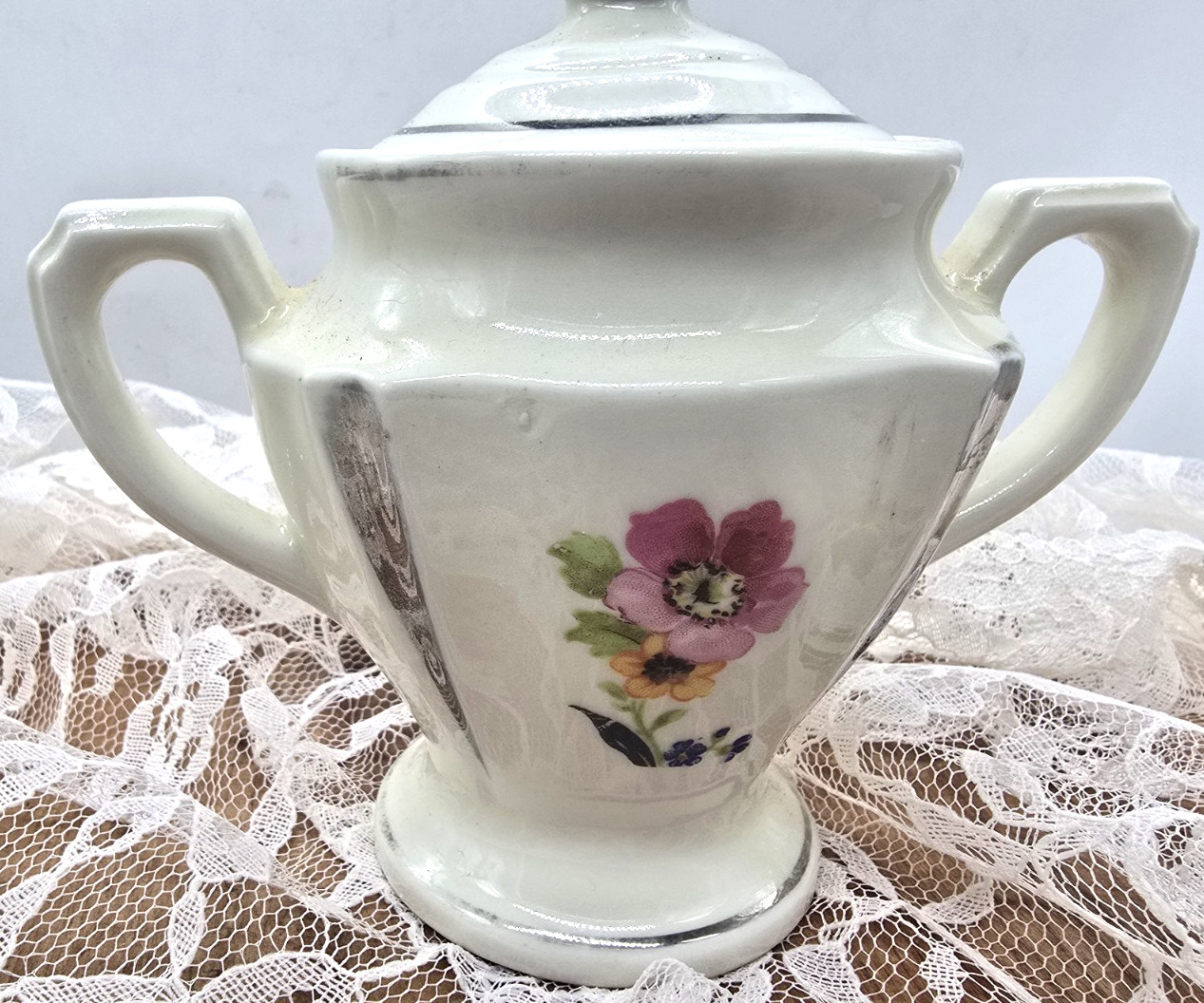 Lot antique & vintage FLoral China plate Creamer saucer trinket pitcher sugar