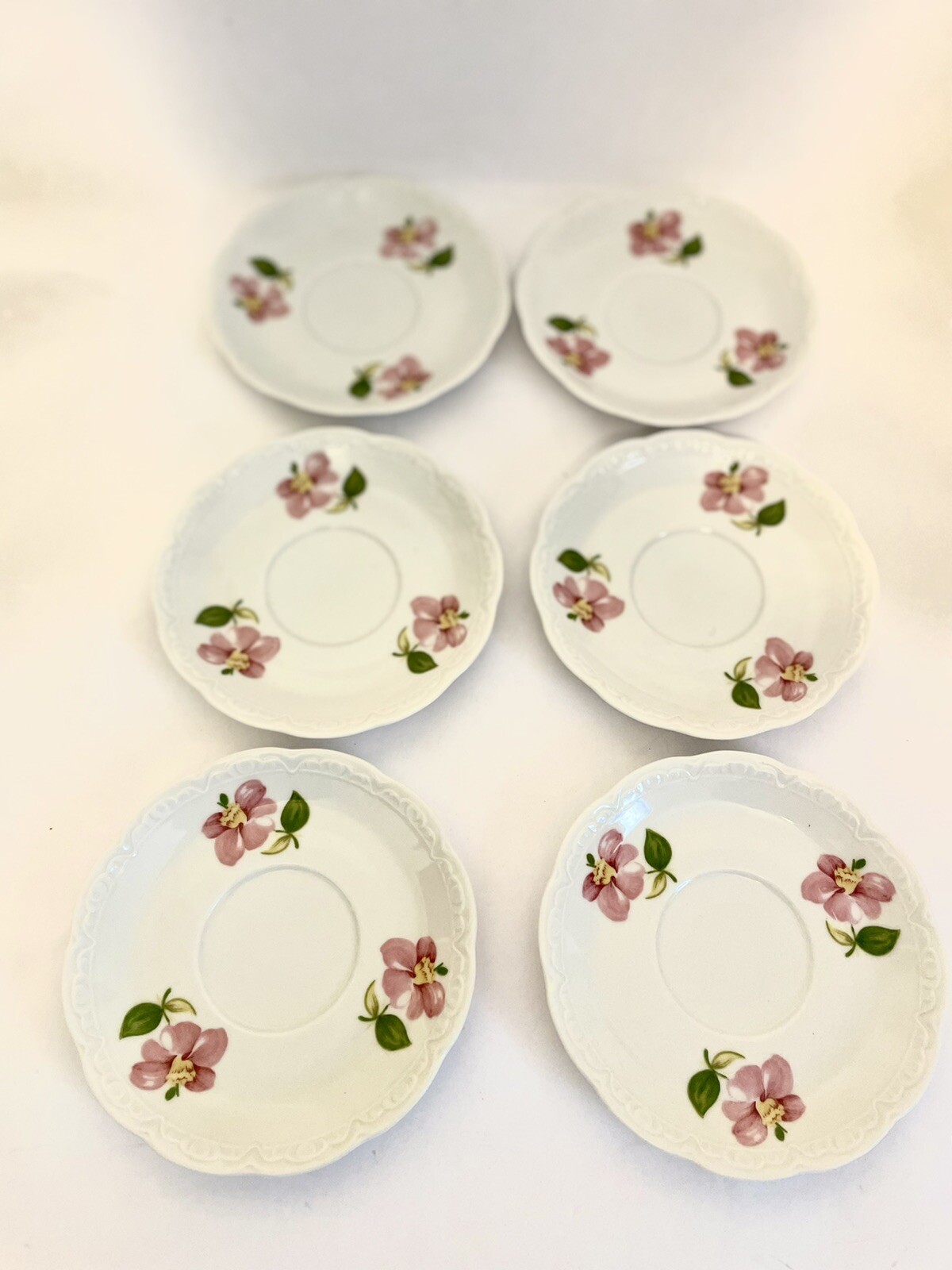 Set of 6 Mitterteich Bavaria Tea Cofee Cup And Saucer MIT359 Pink Flowers