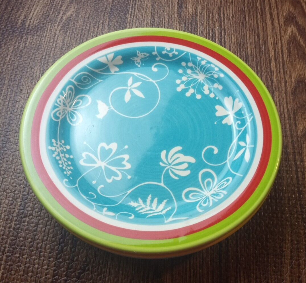 Euro Ceramica Salad Plates Multicolor 8.5” Ceramic set of 4