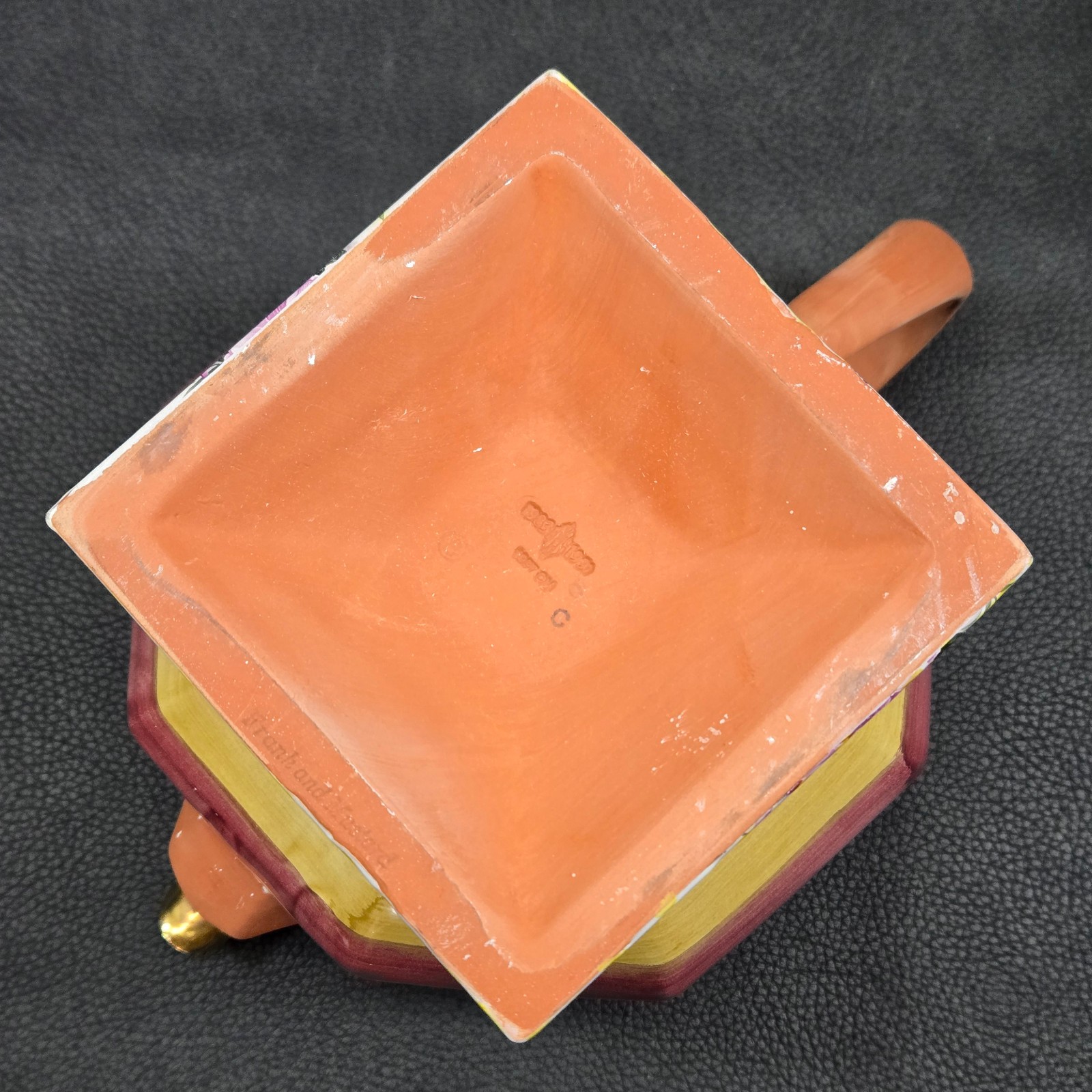 Mackenzie Childs Torquay Frank and Mustard 11 Inch Ceramic Clay Teapot w/ Lid