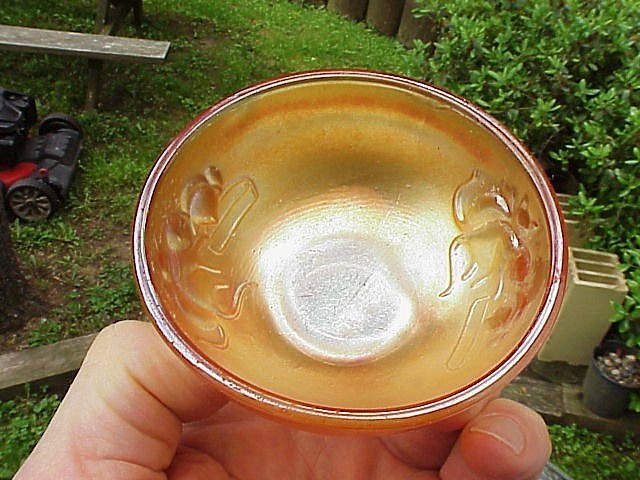 Fenton Kittens Marigold Carnival Glass 1½”Hx3¼” dia. Cereal Bowl 2 SETS KITTENS