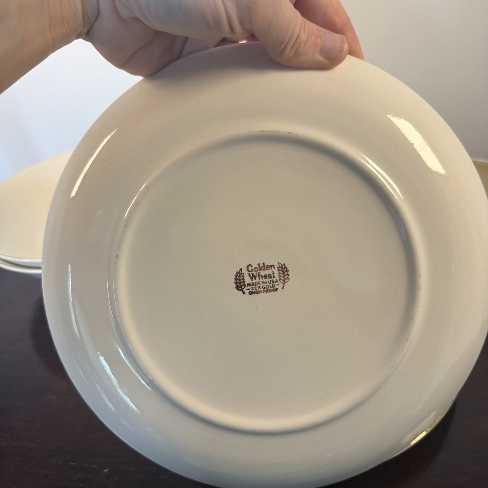 Homer Laughlin Vintage Golden Wheat 7 Piece Lot Plates Bowls Gravy Boat 22K Gold