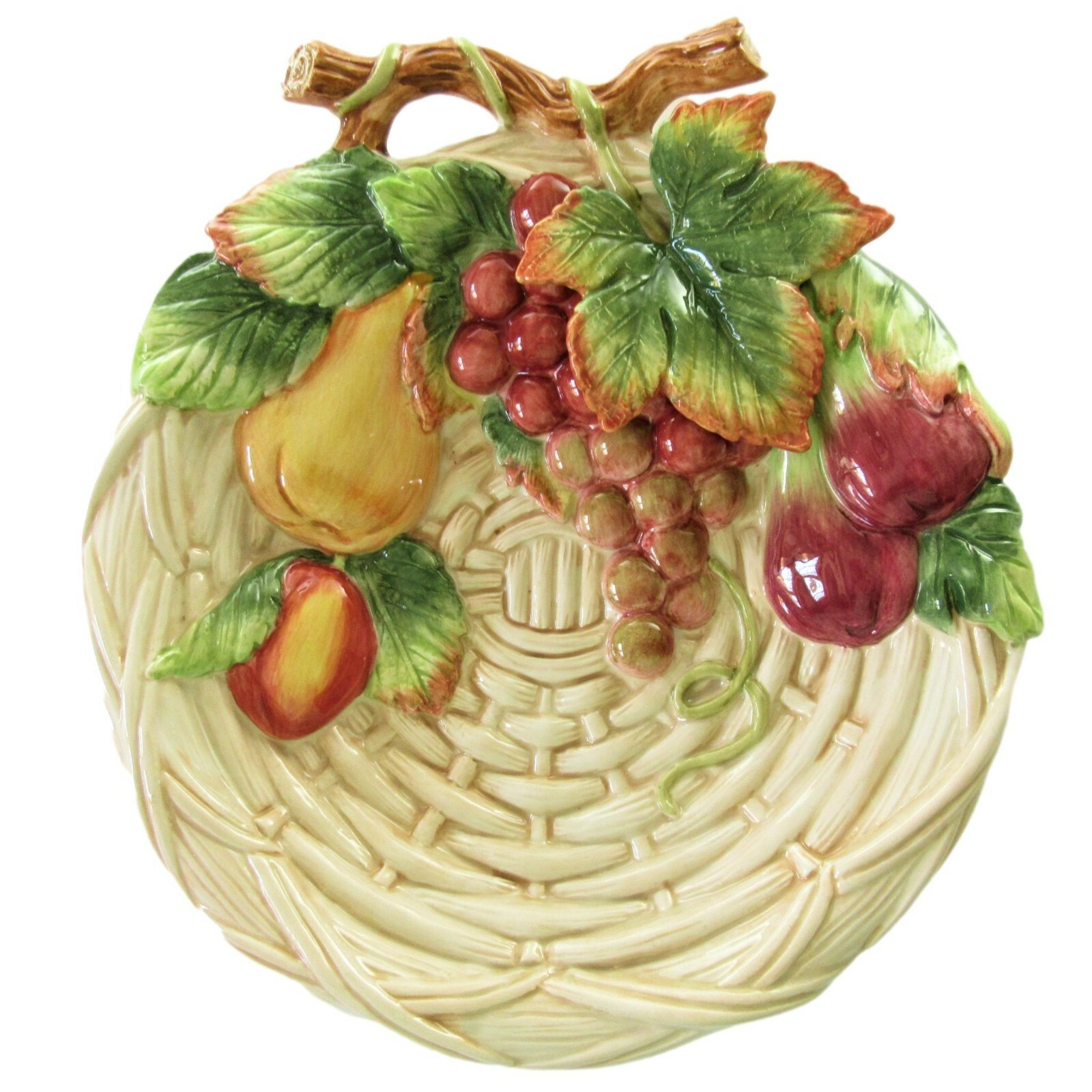 Fitz and Floyd Classics Country Gourmet Canape Plate Embossed Fruit Basketweave
