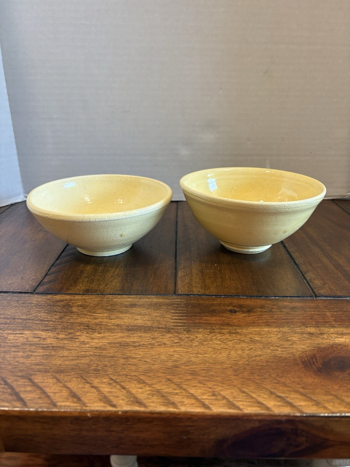 2 Studio Art Pottery Bowls Yellow Signed 1997