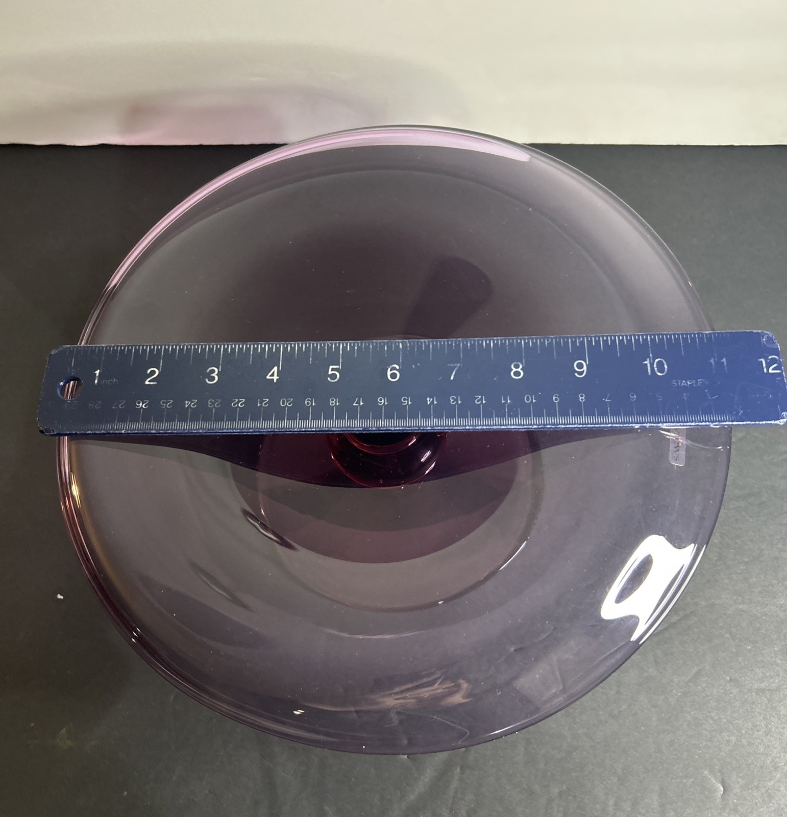 Views Int’l Purity Lilac 11” Pedestal Cake Stand Amethyst Glass Made In France