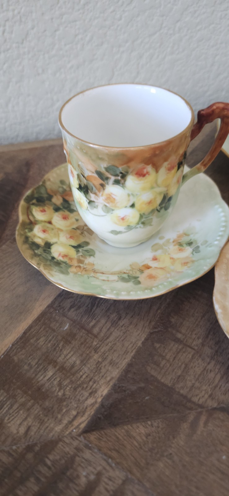 Vintage AKD France Floral Cup & Saucer Set of 5 (10 Pieces)
