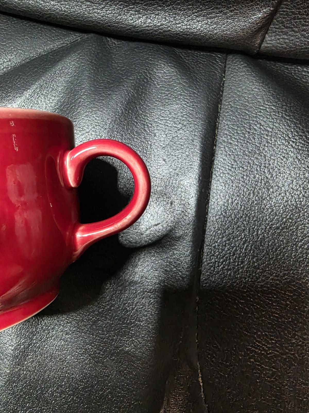 Fiestaware Tea Cup Red 3 inches wide 3 inches tall round with handle Free Ship
