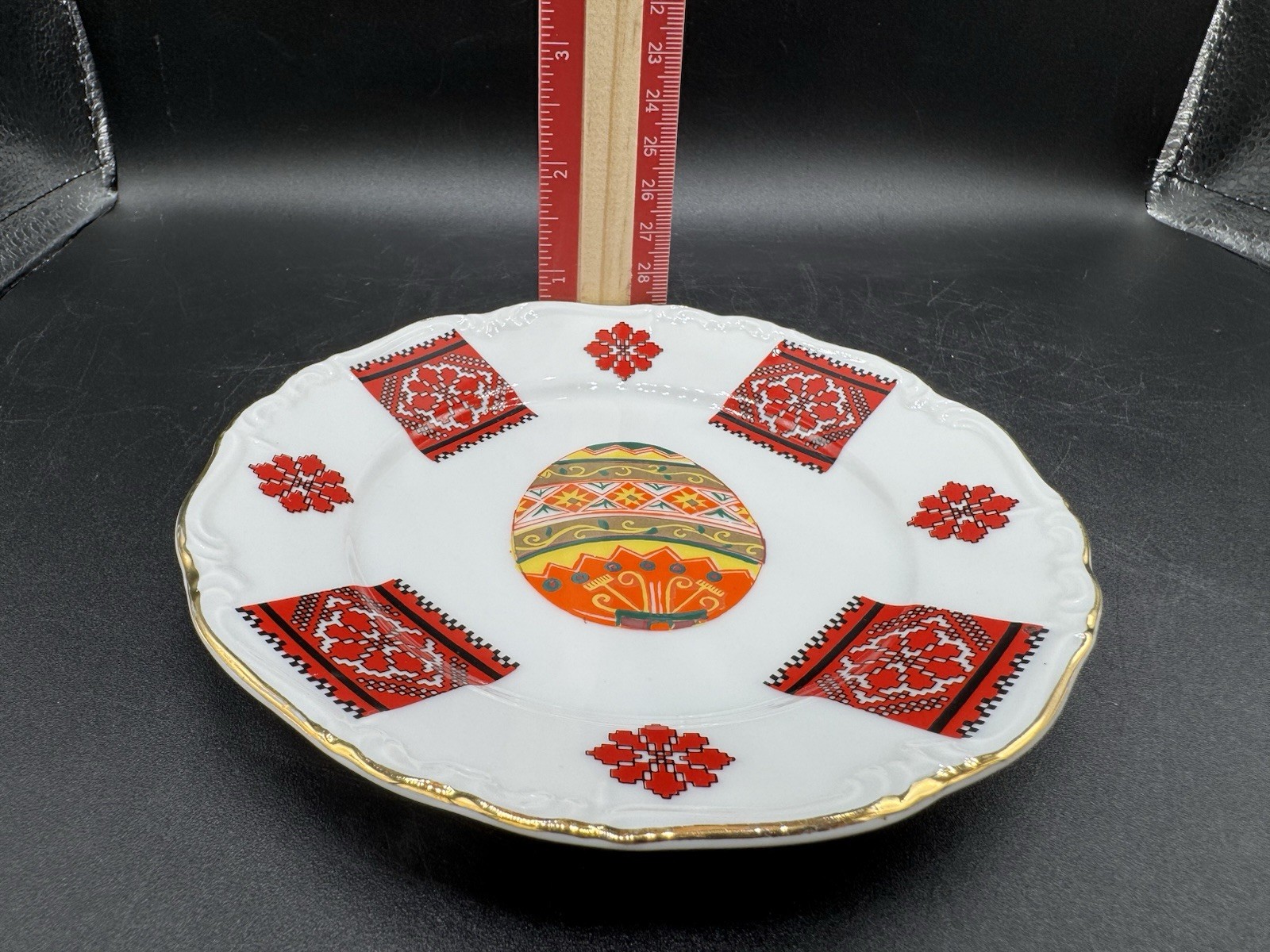 Edelstein Bavaria Maria Theresa Porcelain Bread Plate Pysanky Egg Germany 6”