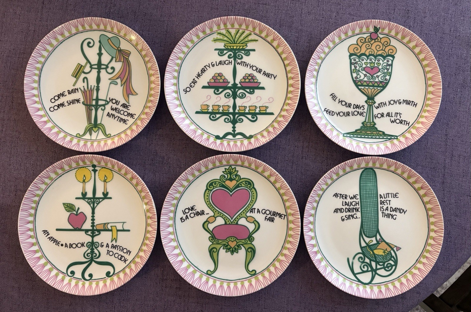 Set Of 6 Le Meau Taste Setter Sherbet AMM Dessert Plates. 7.5 Inches