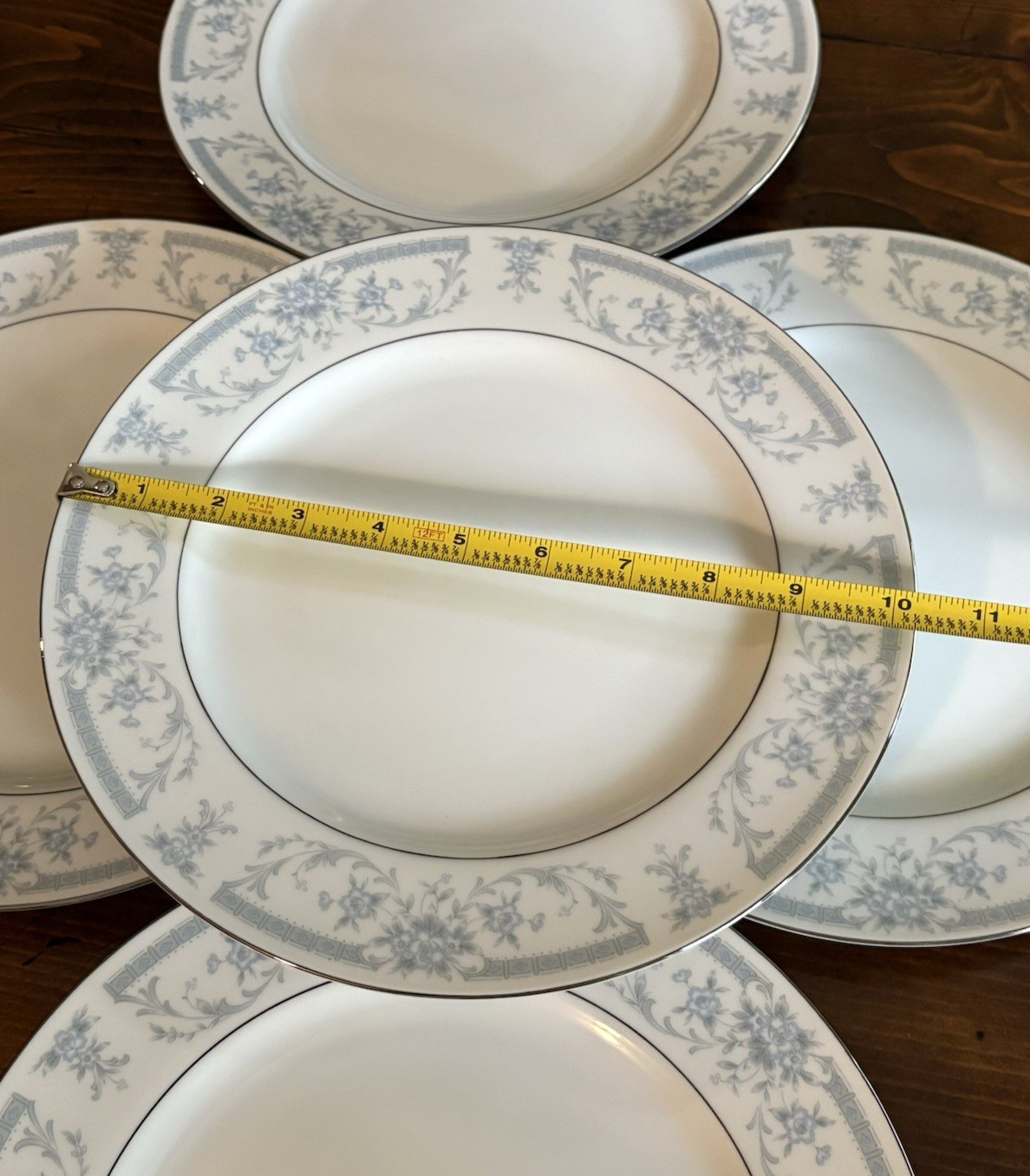 Sheffield Blue Whisper China 10.25″ Dinner Plate Replacements (5)- New Old Stock