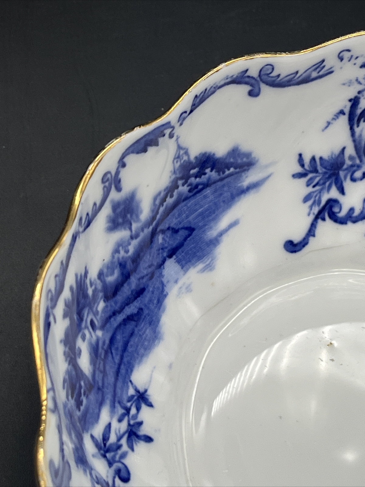 Vtg/antique William Alsger Adderley & Co. Delph Fine Bone China Bowl Blue READ