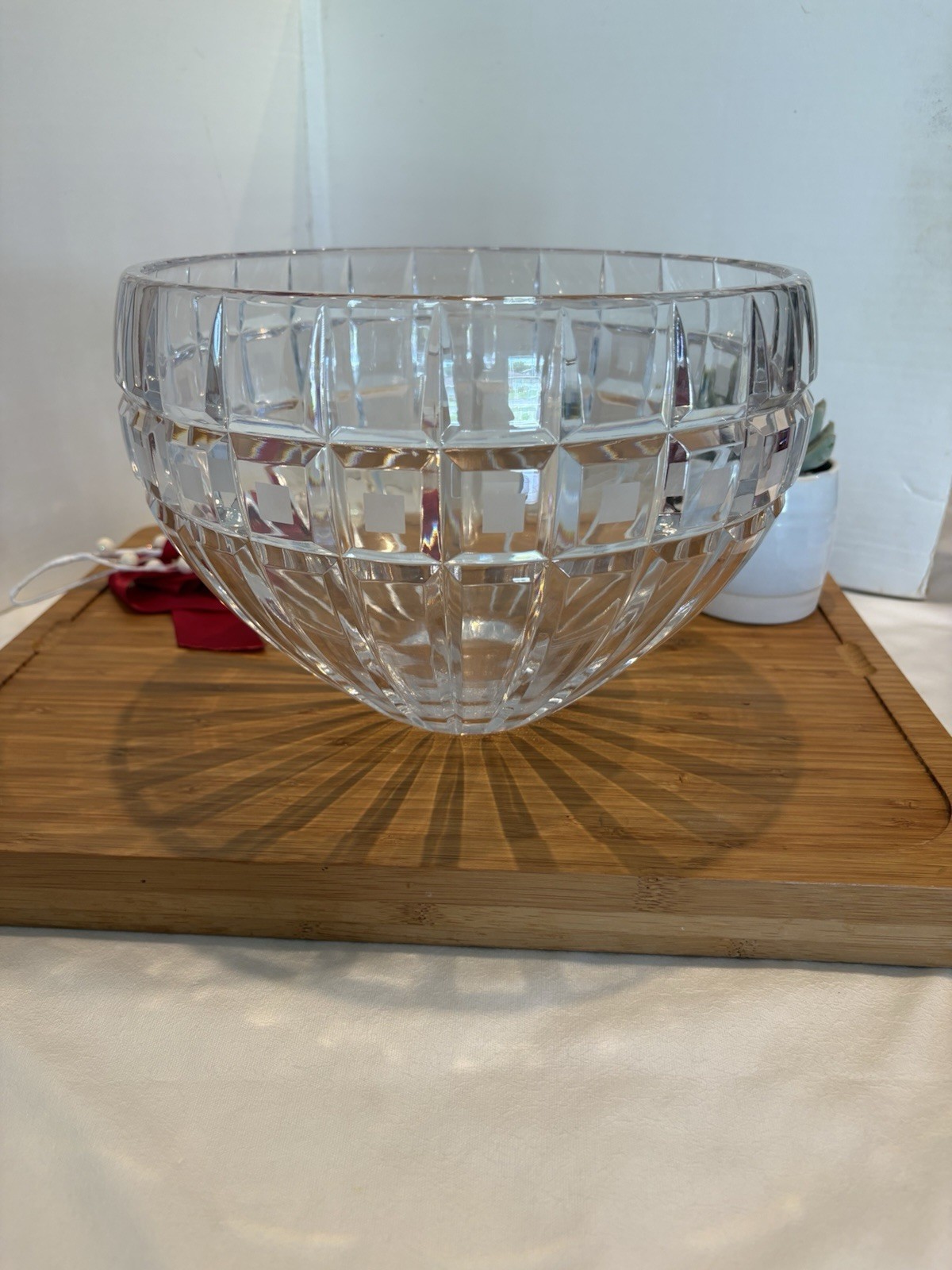 Waterford Marquis Crystal QUADRATA Crystal Bowl 7″ Poland New Soup Fruit Bowl