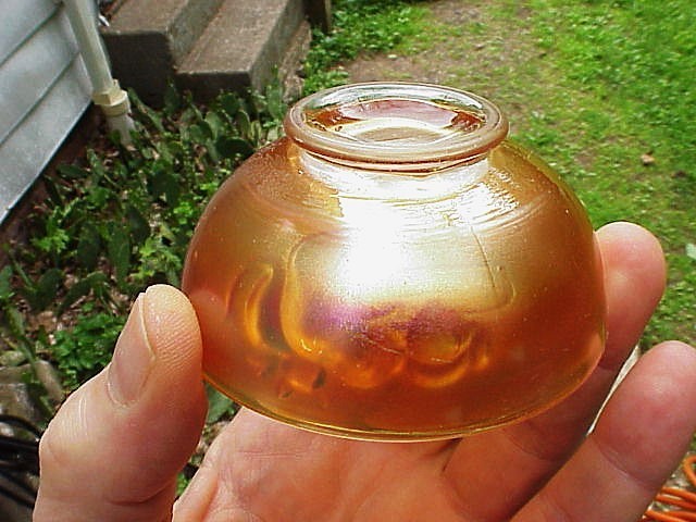 Fenton Kittens Marigold Carnival Glass 1½”Hx3¼” dia. Cereal Bowl 2 SETS KITTENS