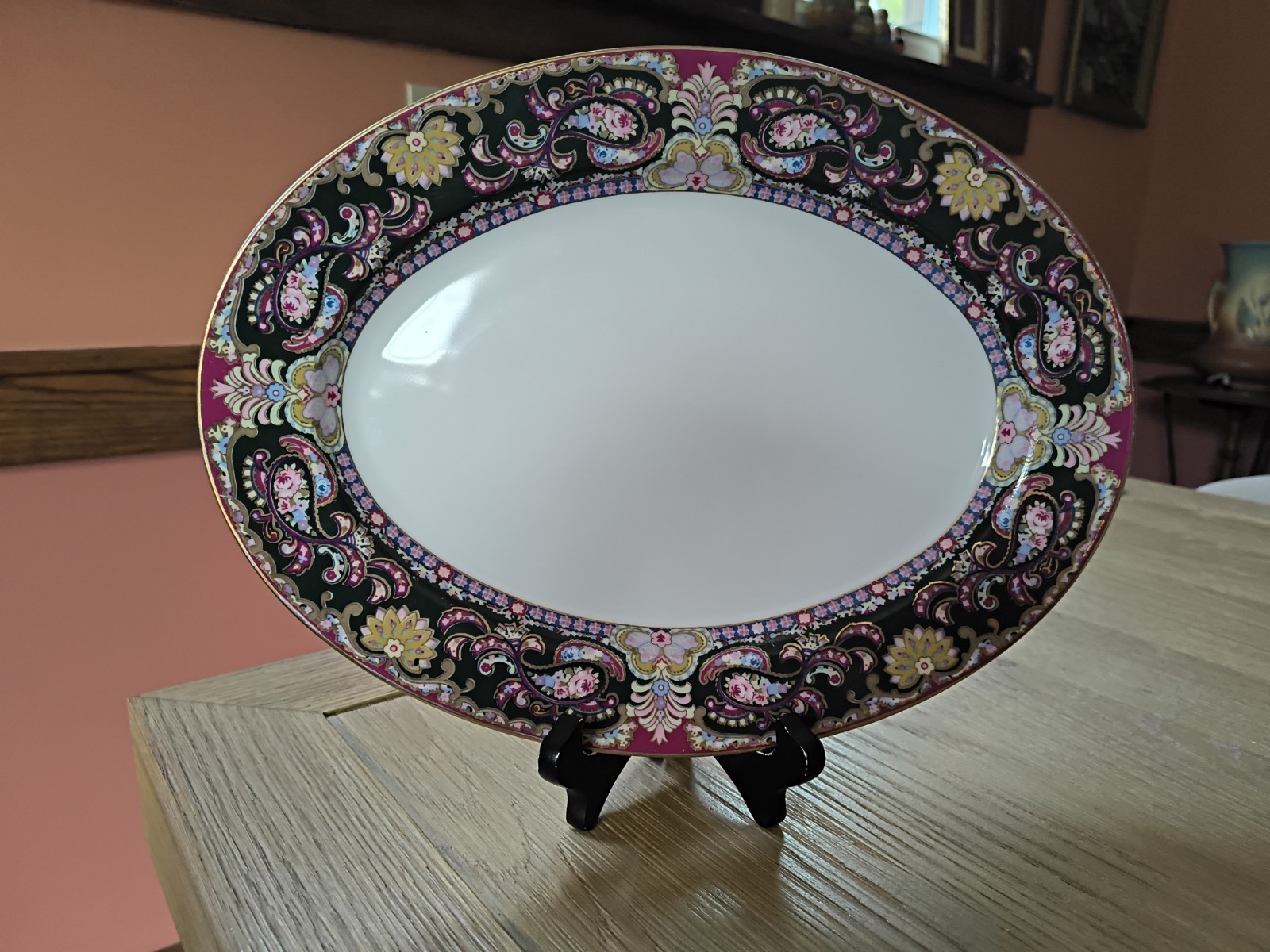 Muirfield Royal Paisley 8931 Oval Serving Platter 13.5″ x 10.25″ EUC No Chips